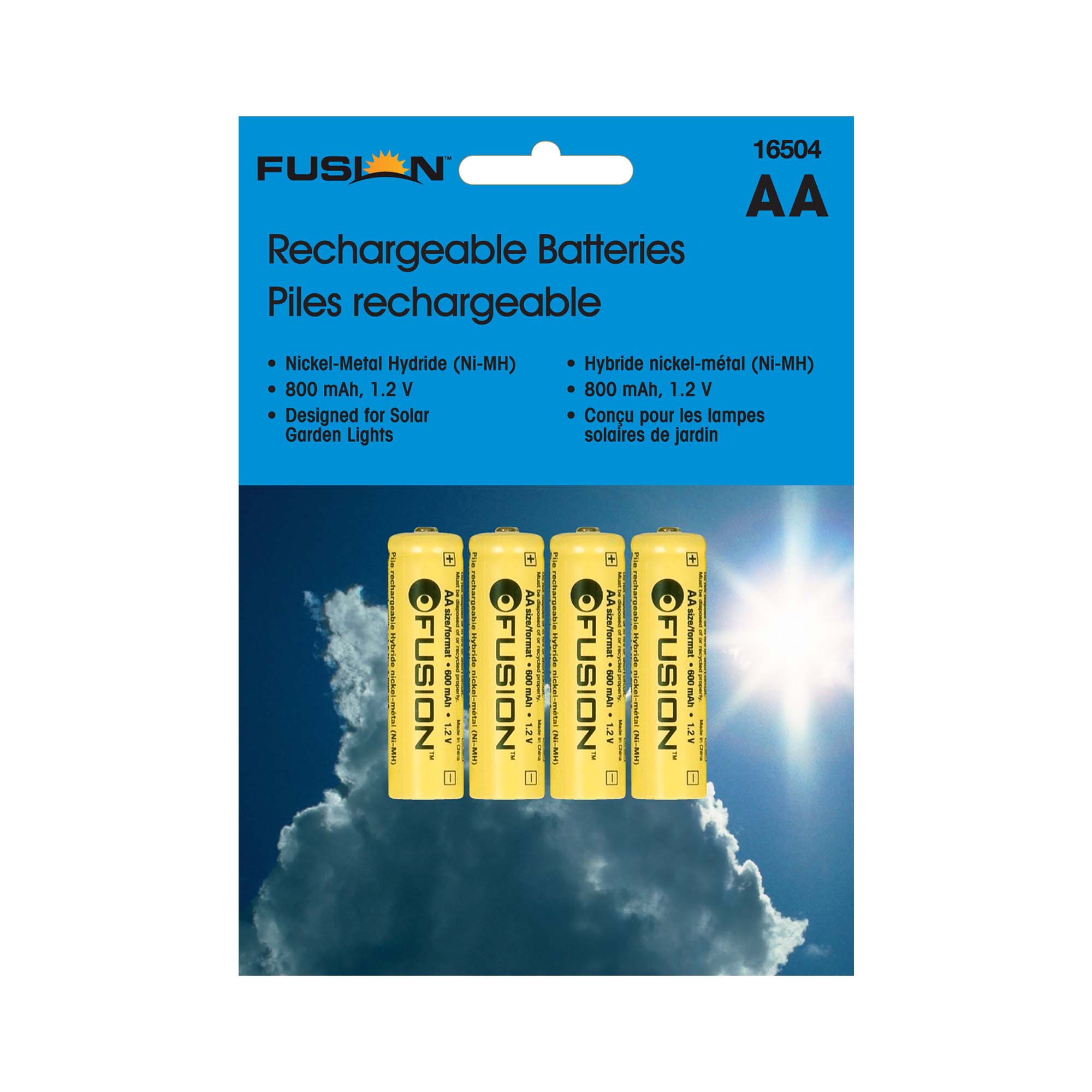 Piles AA rechargeables Ni-MH, paquet de 4