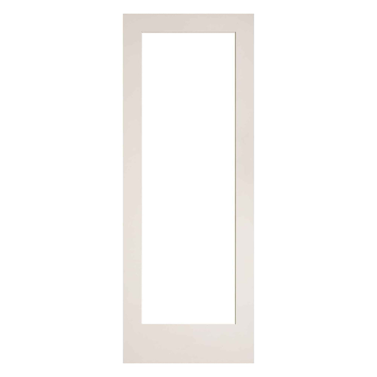 Porte Française de style Shaker à 1 verre clair avec apprêt blanc, 28&#39; x 80&#39;&#39; 