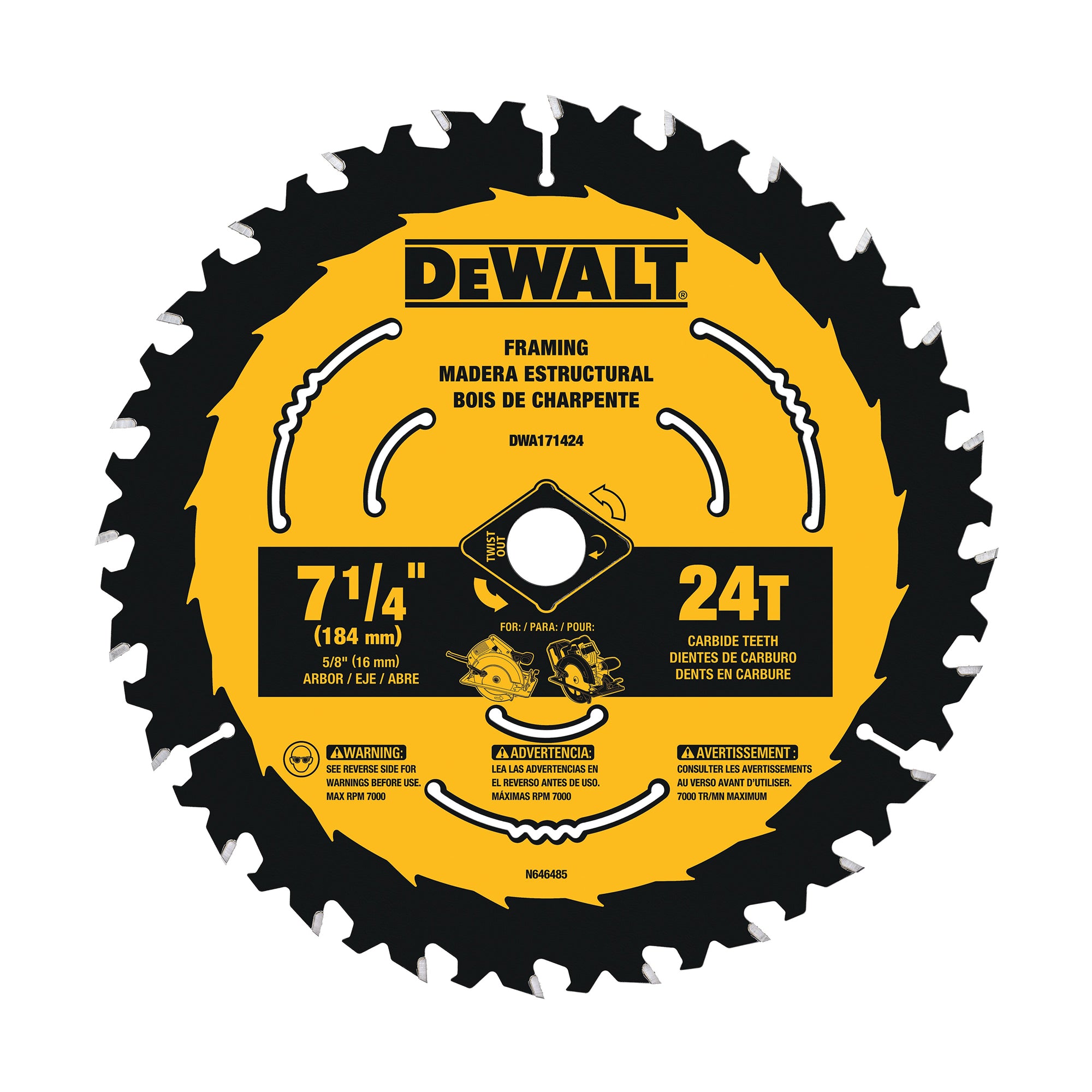 Lame de scie circulaire DEWALT 7 1/4" 