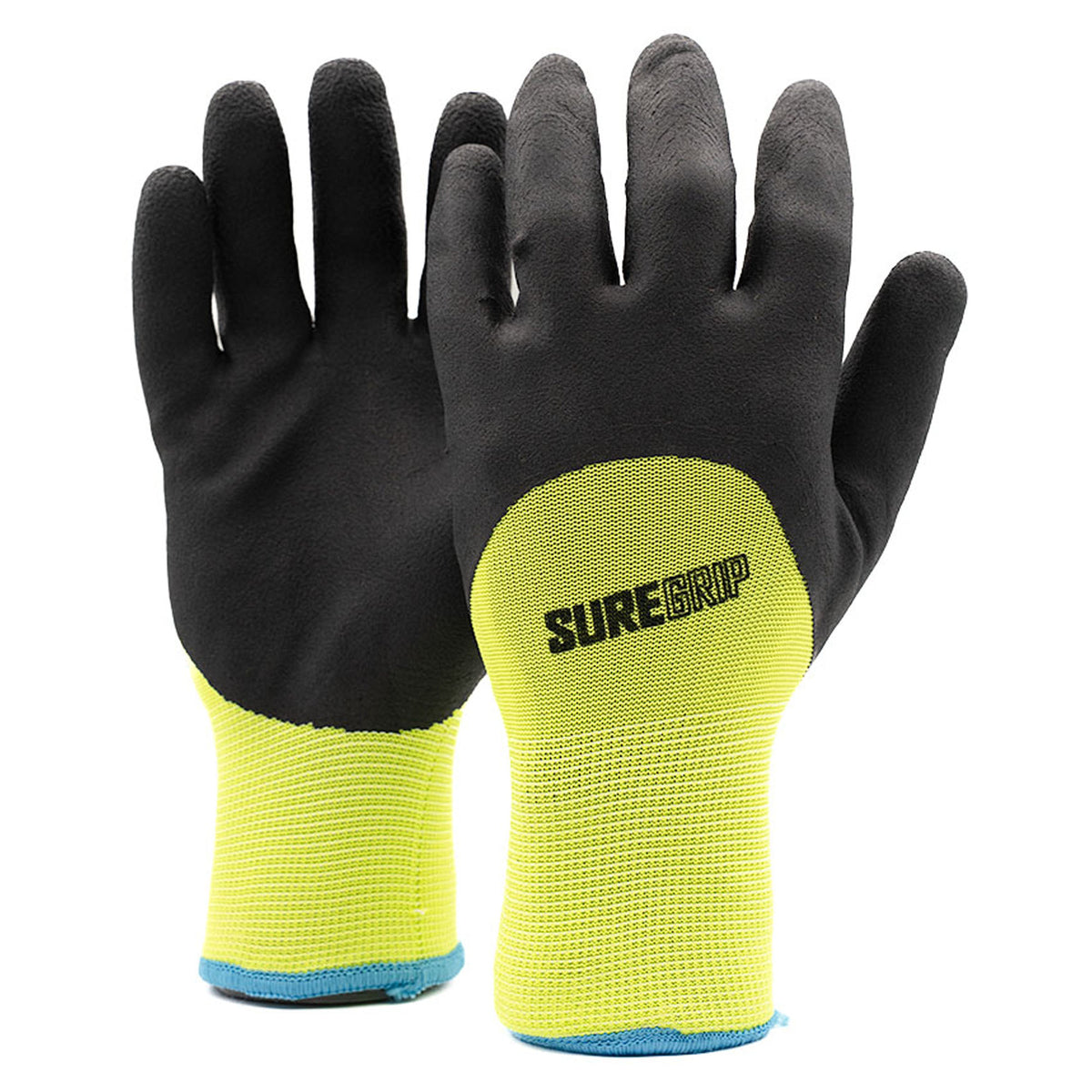 Gants d’hiver doublés à enduction de latex haute visibilité SURE GRIP, moyen