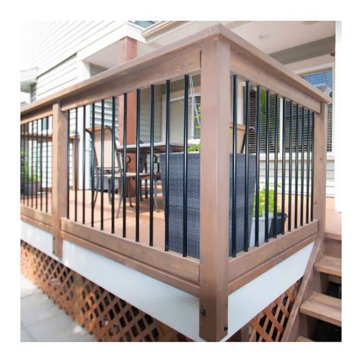 Balustre rond en acier noir peint, 32" (30 unités)