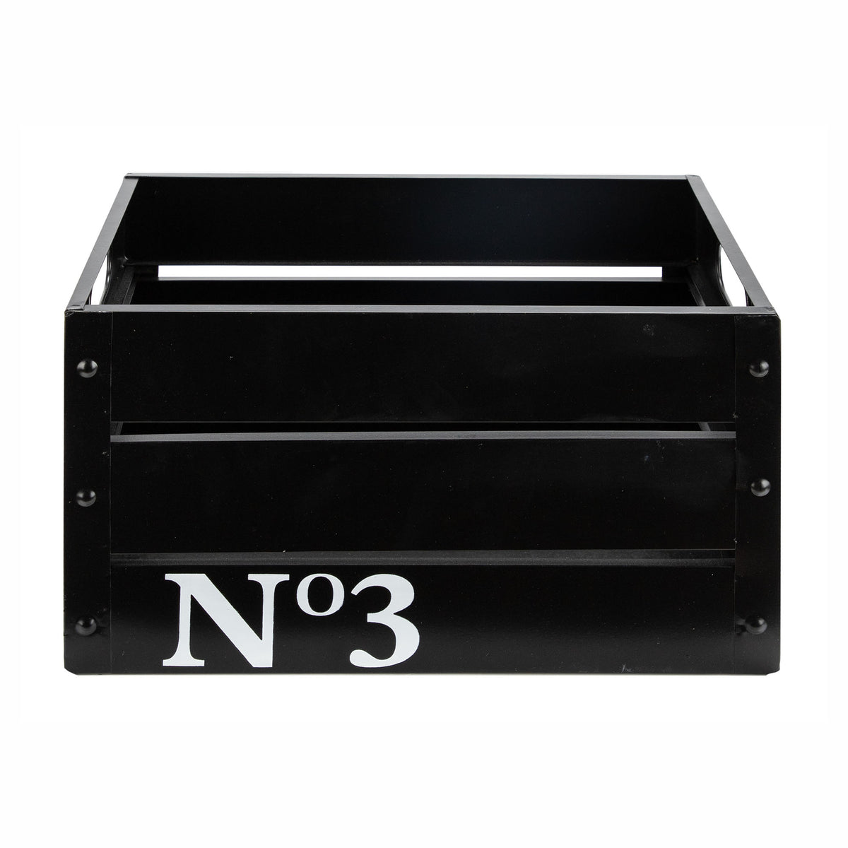 Caisse de rangement numéroté en métal, noir, petit