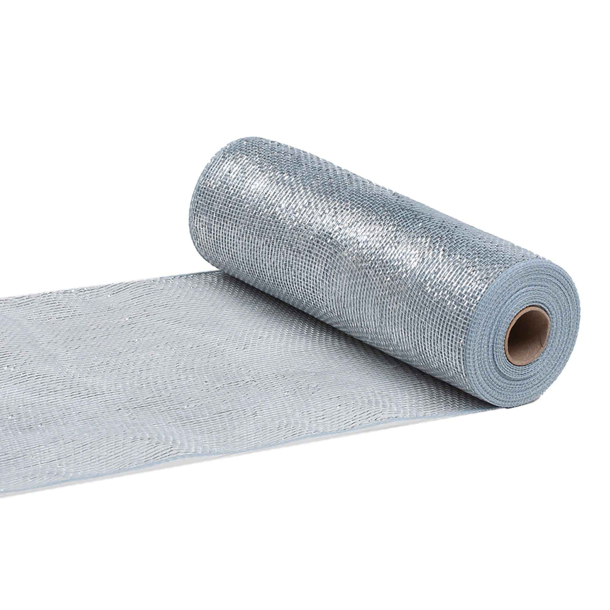 Ruban décoratif en mailles de 10,5" x 10 verges, argent scintillant