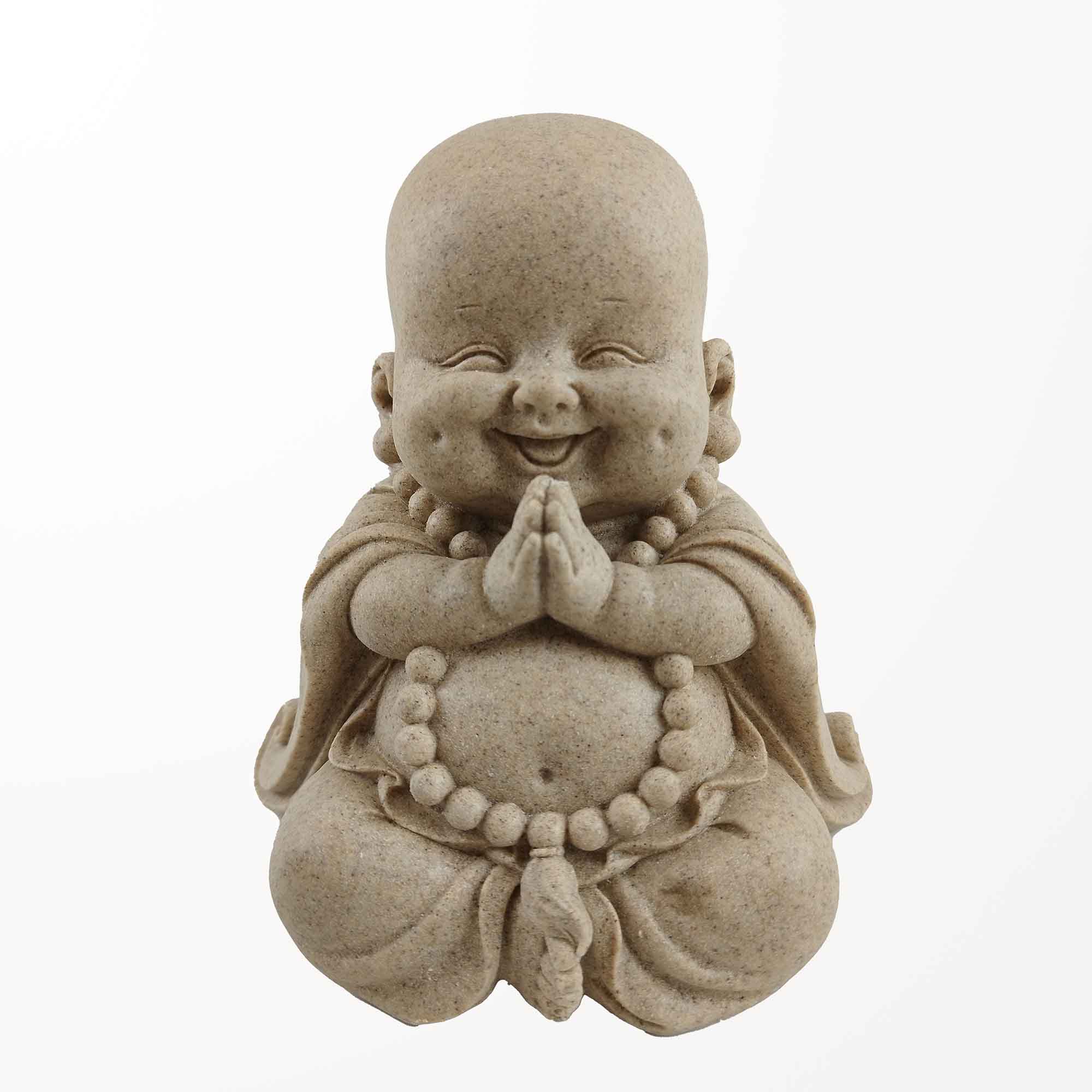 Statuette de bouddha souriante, 6-1/4'' x 5''