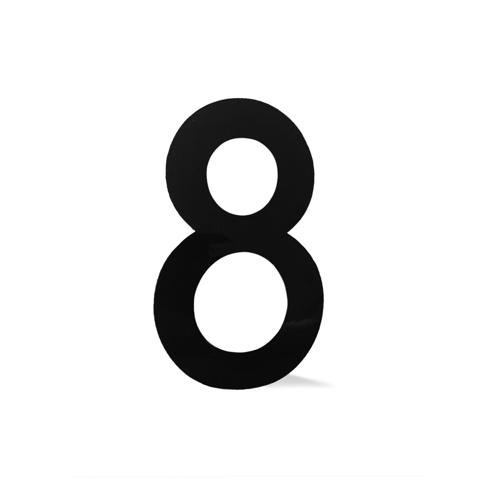 Chiffre autocollant de 4’’en plexiglas, #8 (noir)
