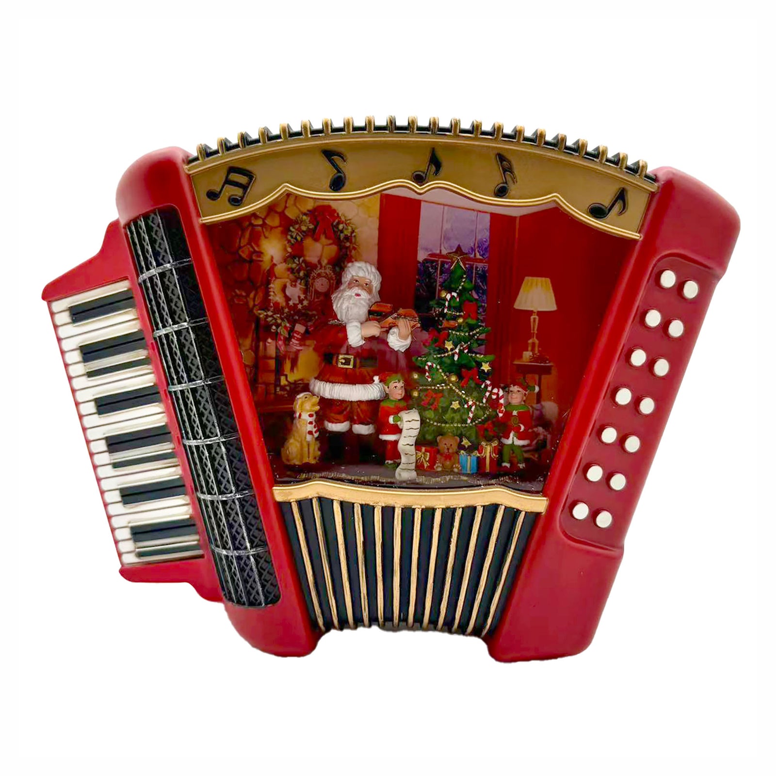 Globe à neige en forme d'accordéon avec Père Noël, 7,5"