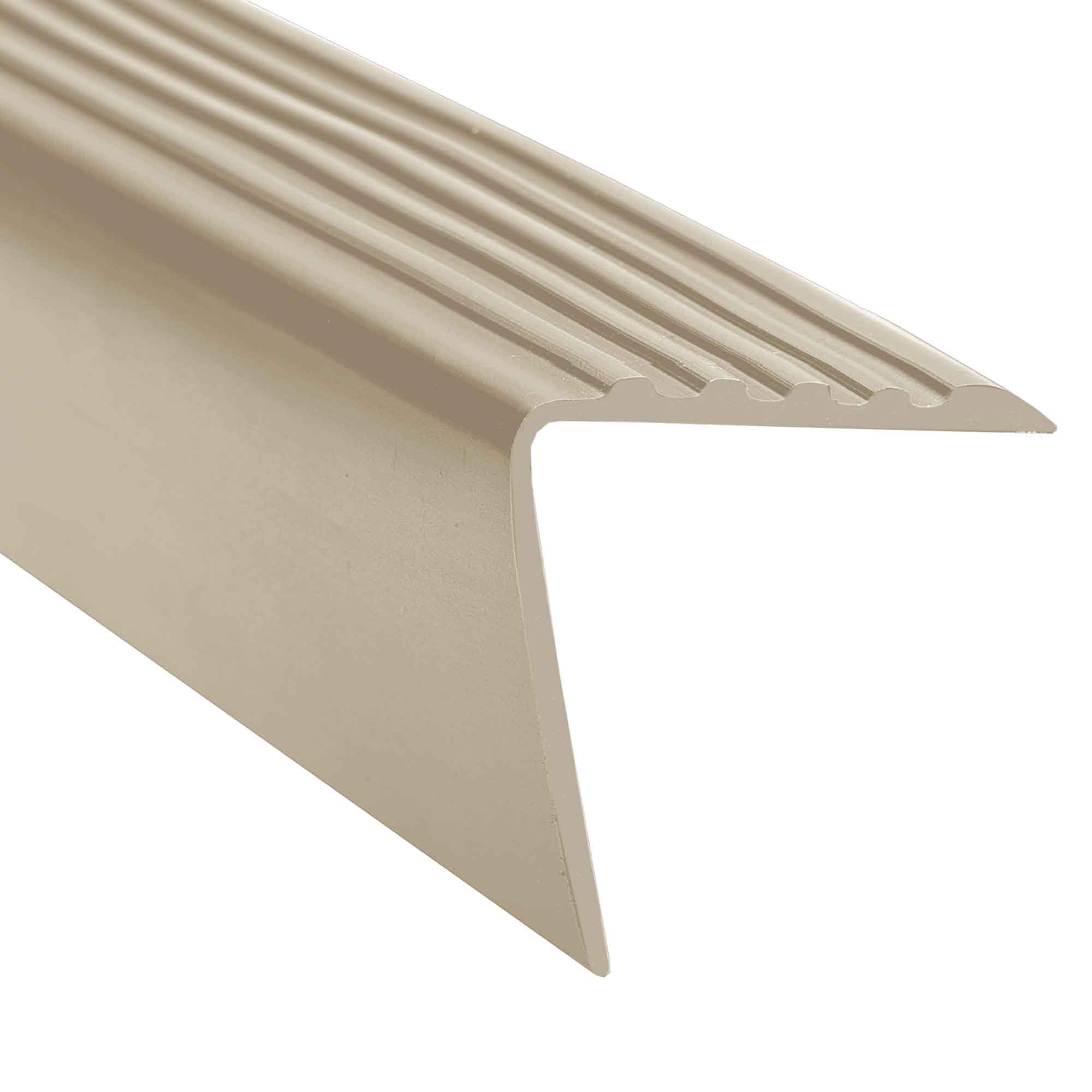 Nez de marche en vinyle beige pour bordure d'escalier, 1-7/8" x 3'