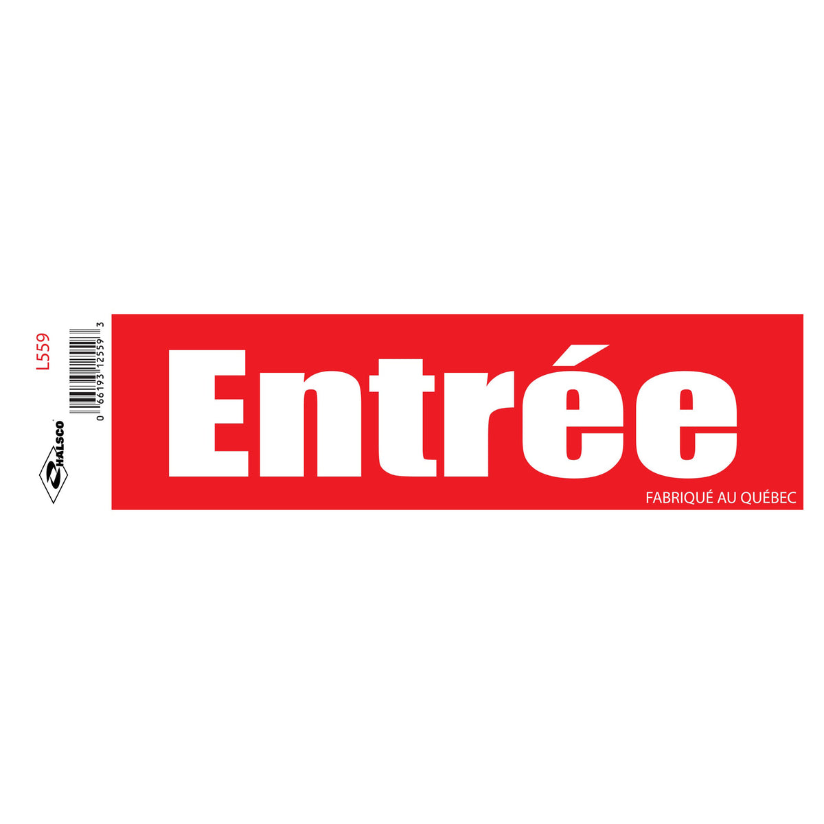 Autocollant en vinyle "Entrée", 2" x 8"