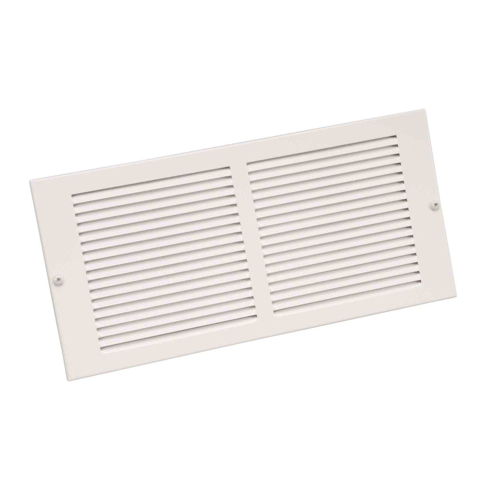 Grille d'aération murale en acier peint en blanc, 16" x 8"