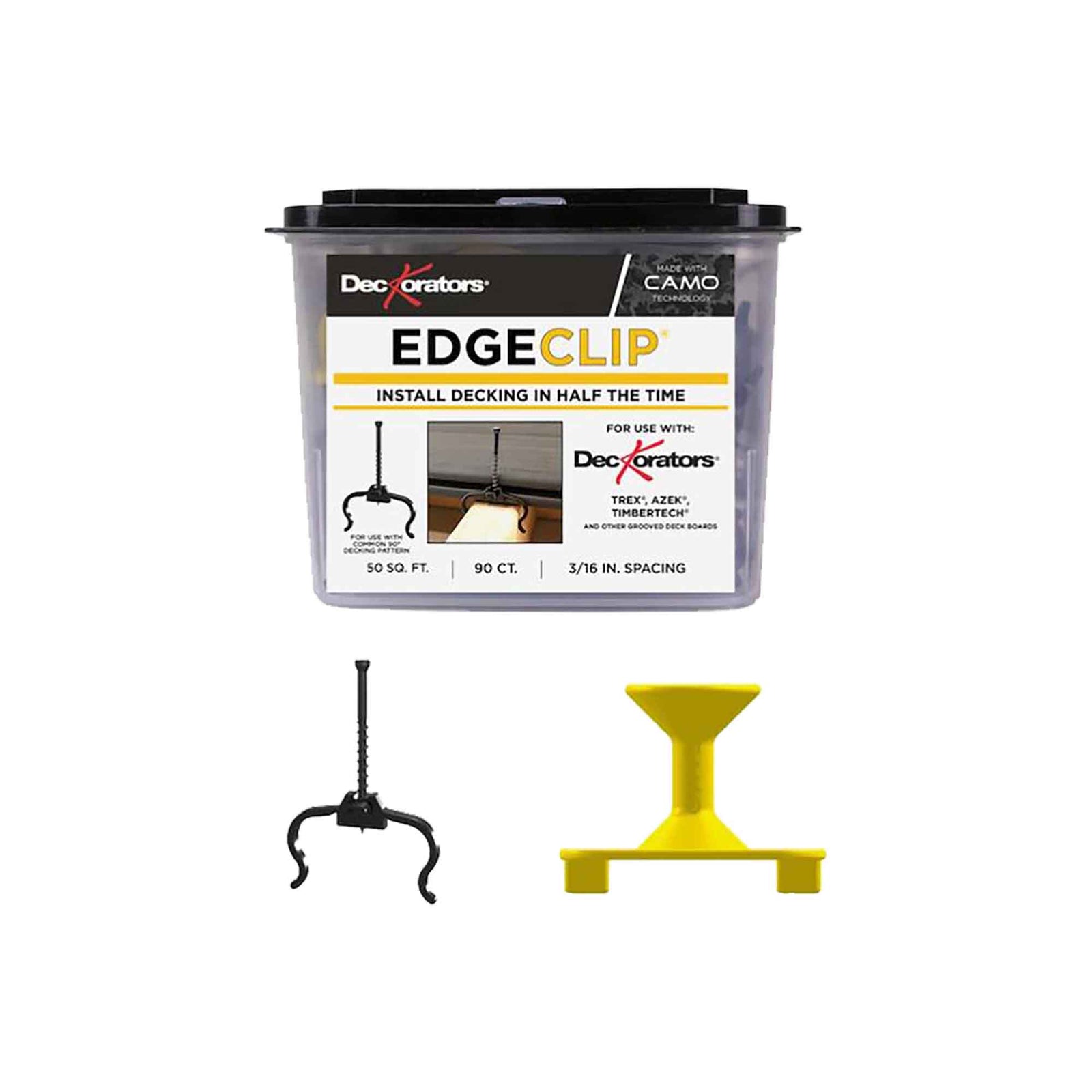 Attaches Edge Clip Drive en noir de 2-1/4", 90 unités