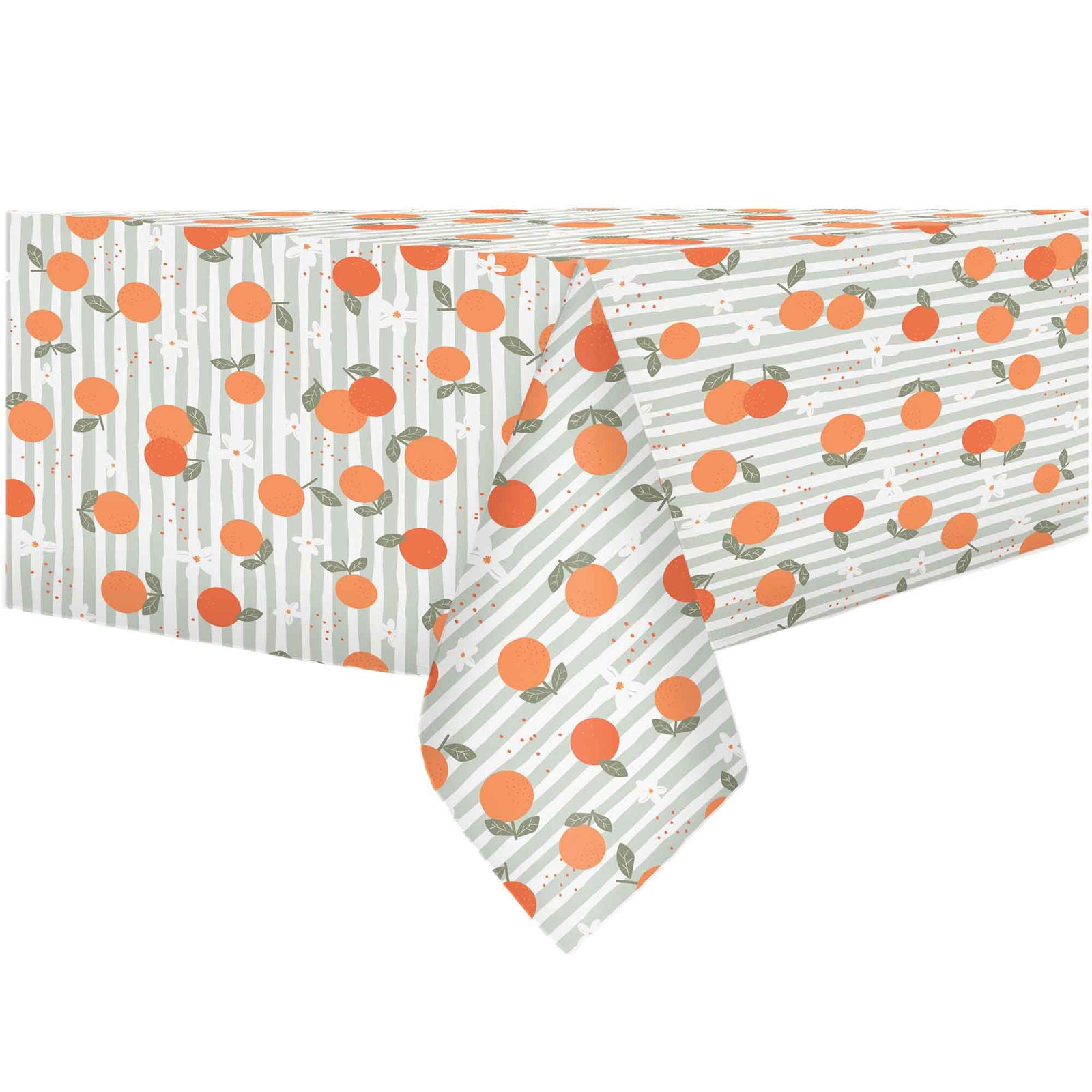 Nappe texturée imprimée et tissée, oranges (60'' x 84'')