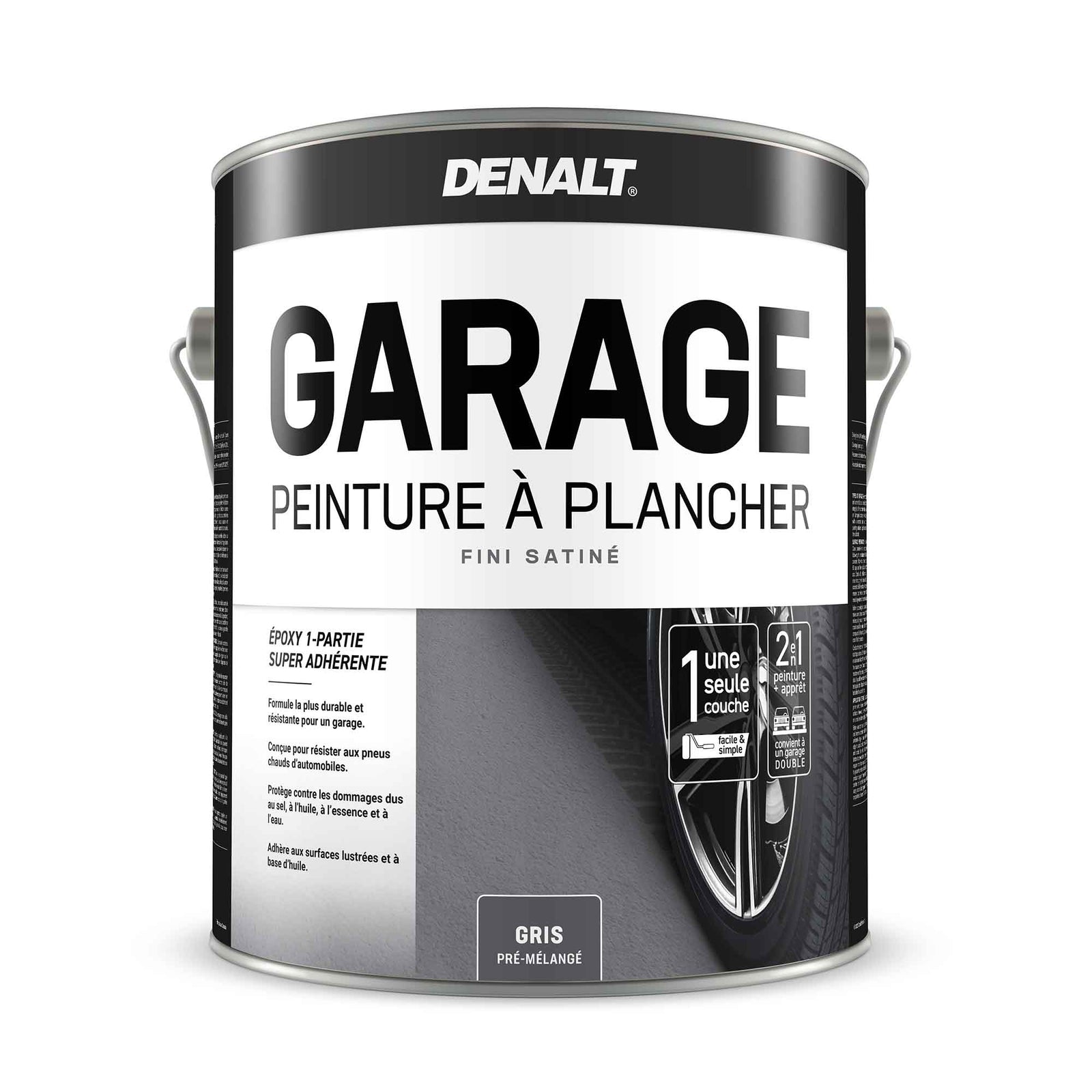 Peinture époxy pour plancher de garage gris moyen, 3,7 L