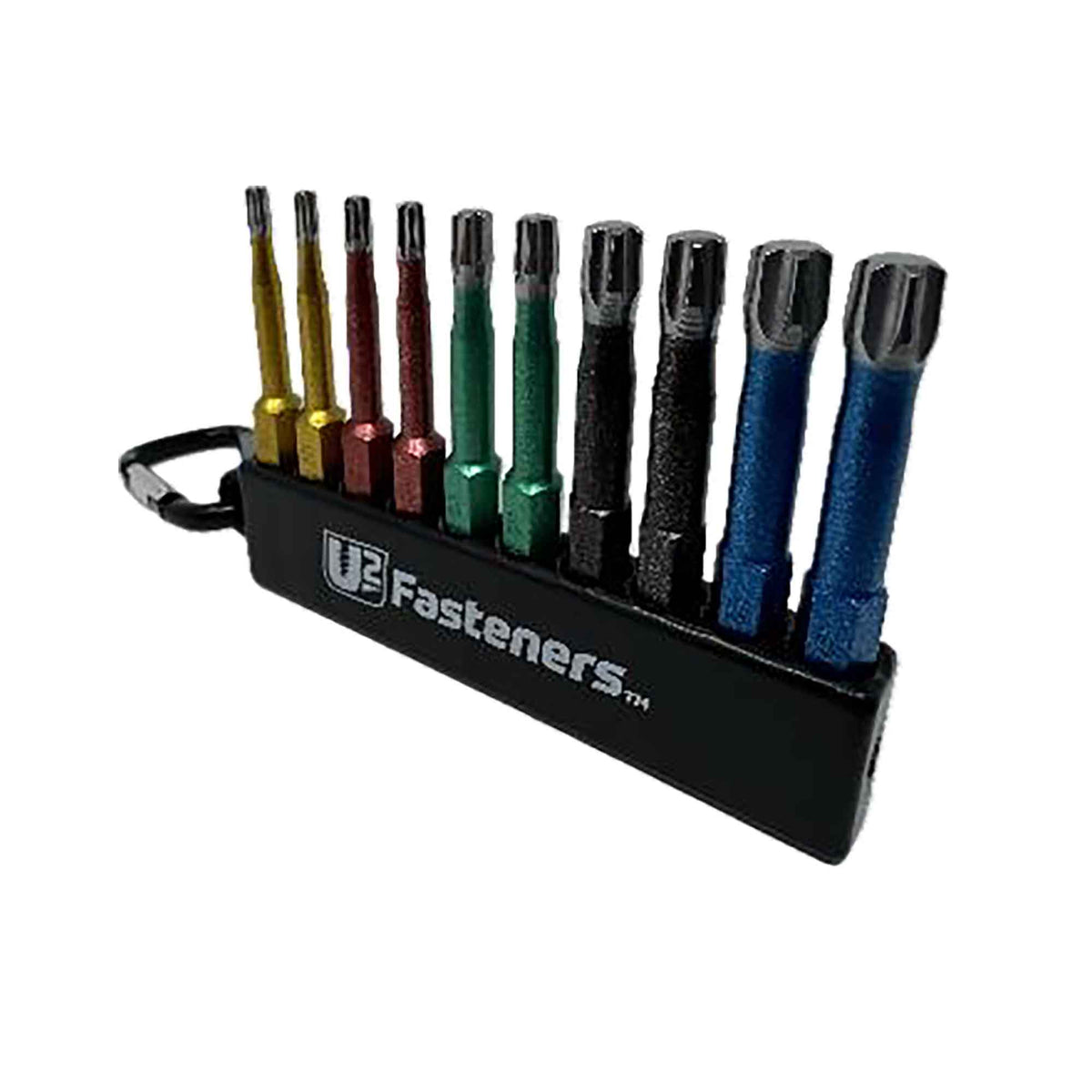 Ensemble portatif d'embouts de 2" avec mousqueton, 10 embouts