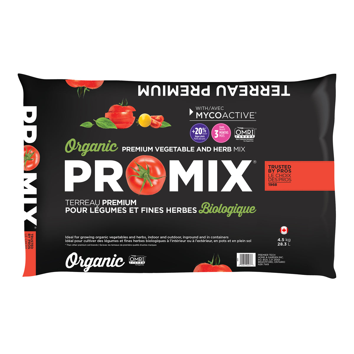 Terreau biologique pour légumes et fines herbes PRO-MIX, 28.3 L