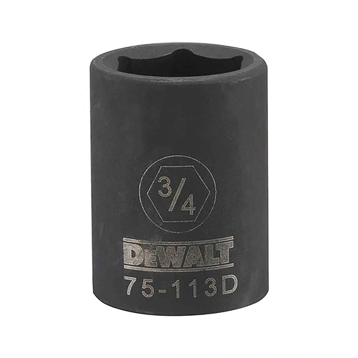 Douille à choc courte à entraînement carré de 1/2&quot; avec 6 pointes, 3/4&quot;