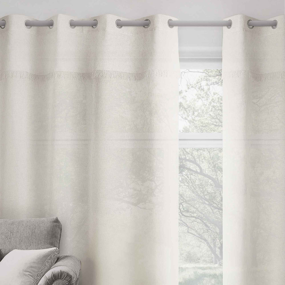 Panneau de rideau de voilage avec cantonnière, 54'' x 84'' (taupe)