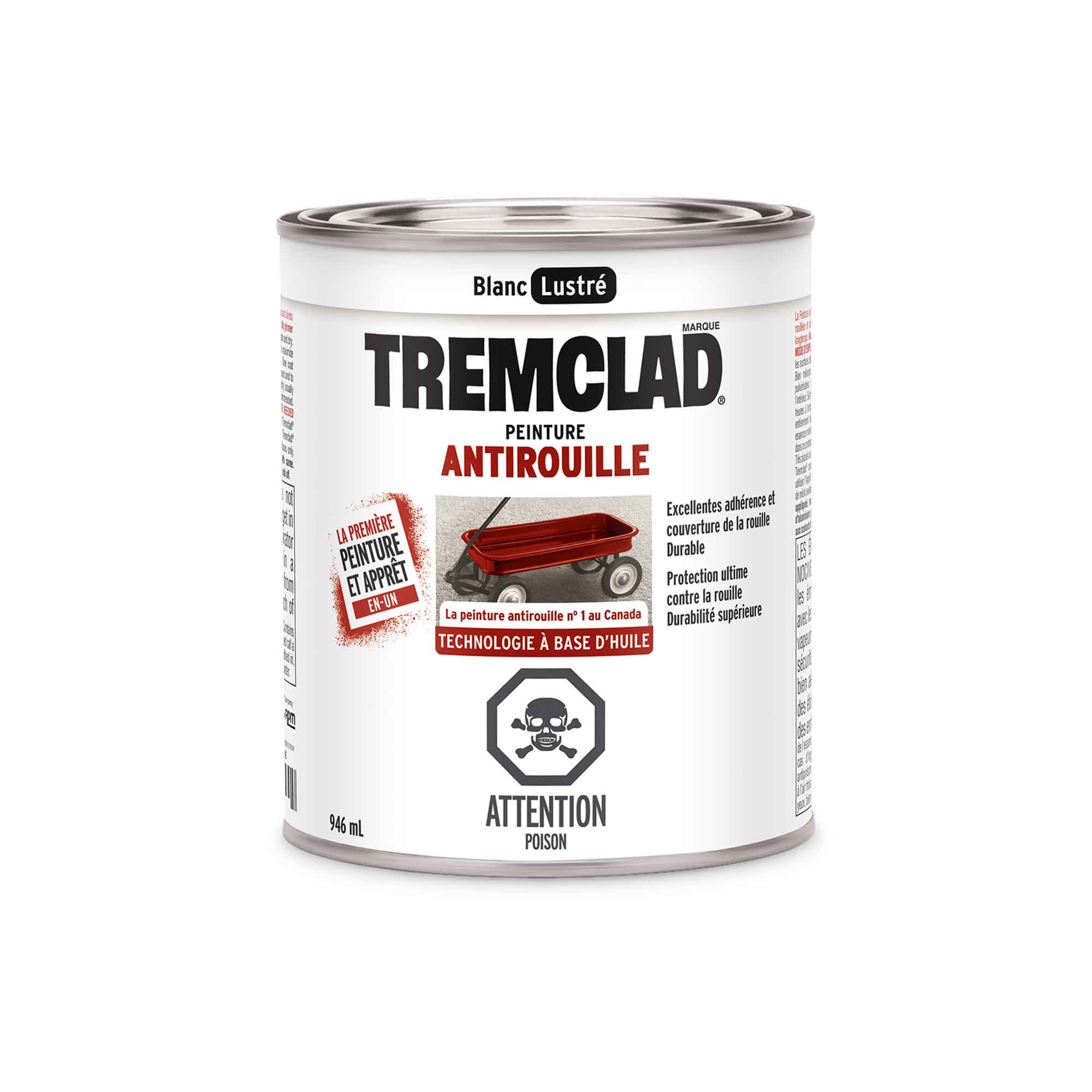 Tremclad peinture antirouille à base d'huile blanc lustré, 946 ml