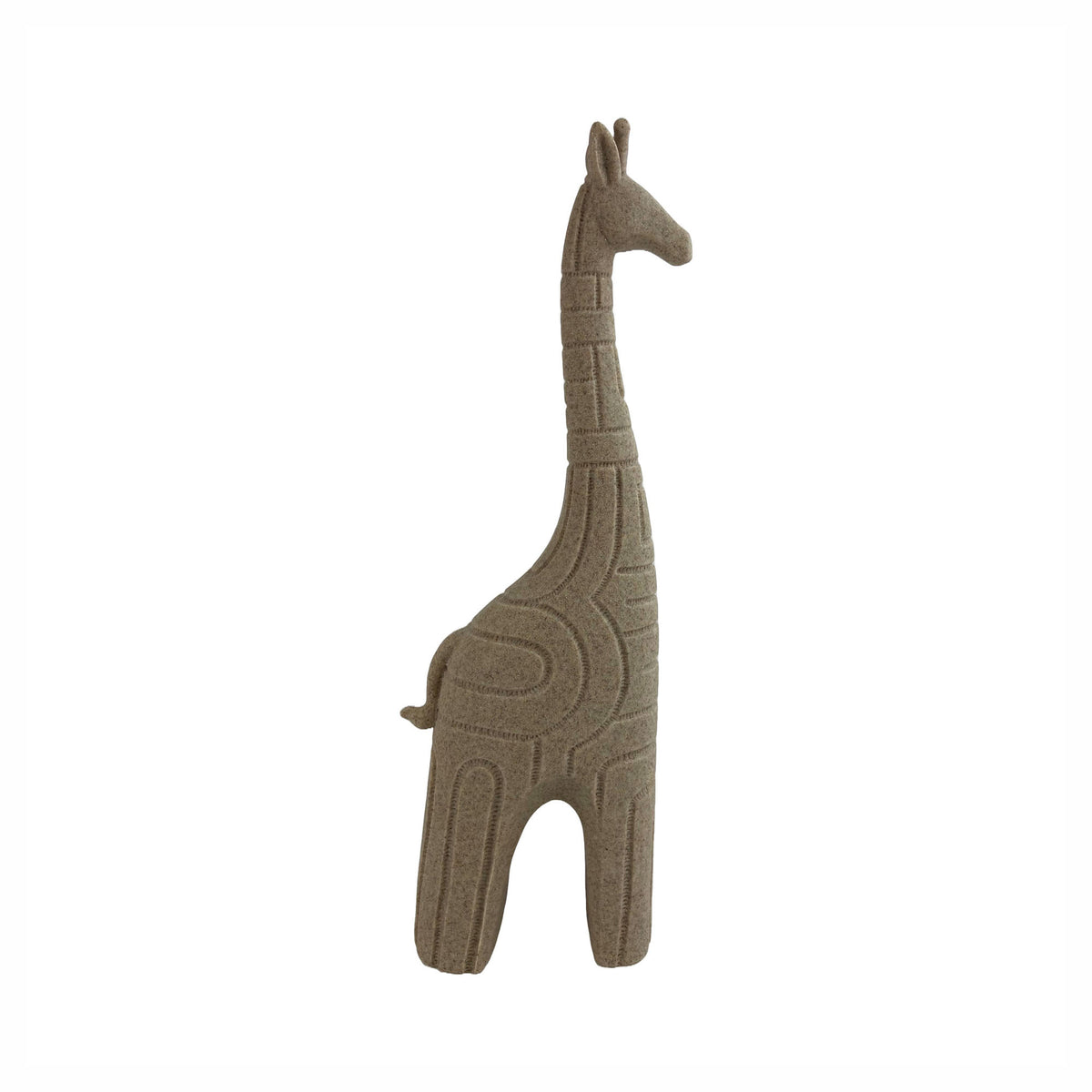 Grande statuette de girafe abstraite, 5-1/4" x 2-1/2" x 15"