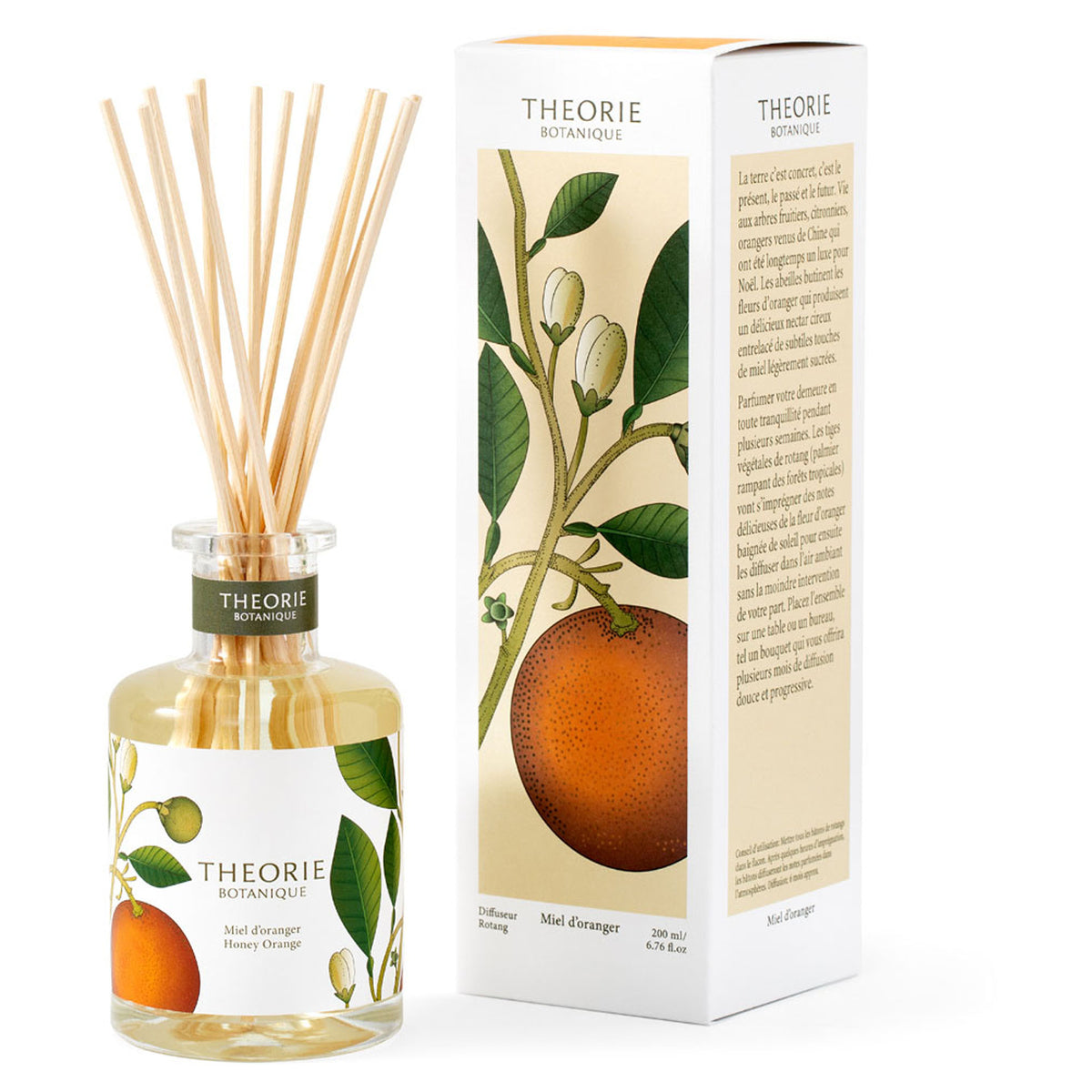 Diffuseur rotang THEORIE Botanique, miel d’oranger (200 ml)
