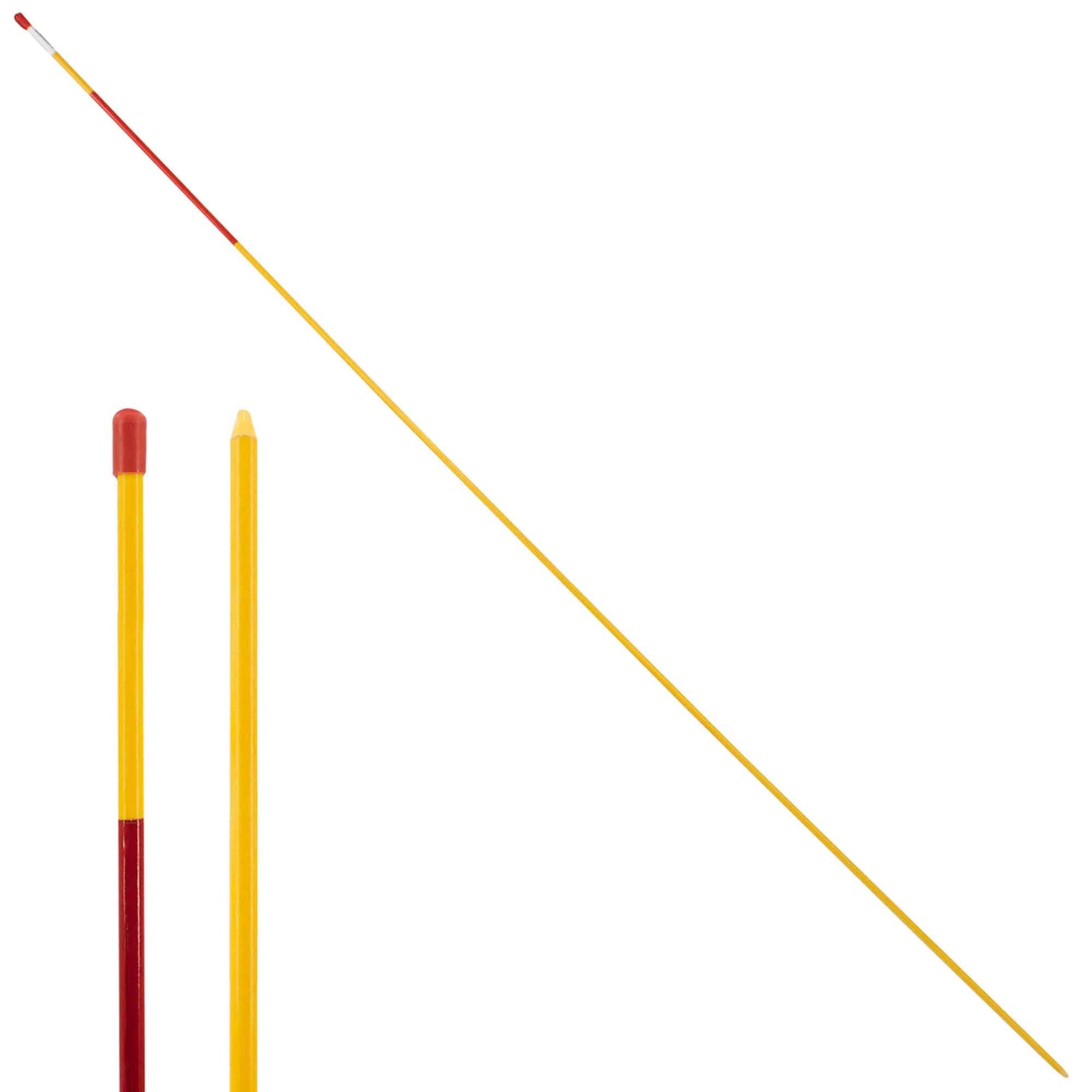 Balise d'entrée flexible jaune avec ruban rouge, 3/8" x 60"