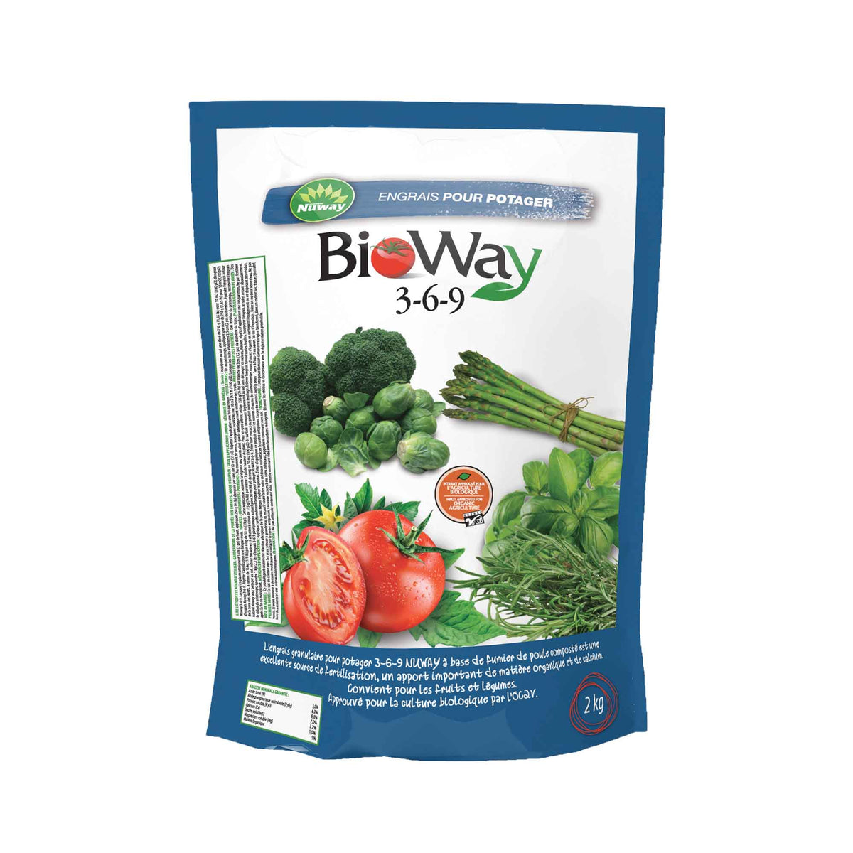 Engrais pour potager BioWay 3-6-9, 2 kg