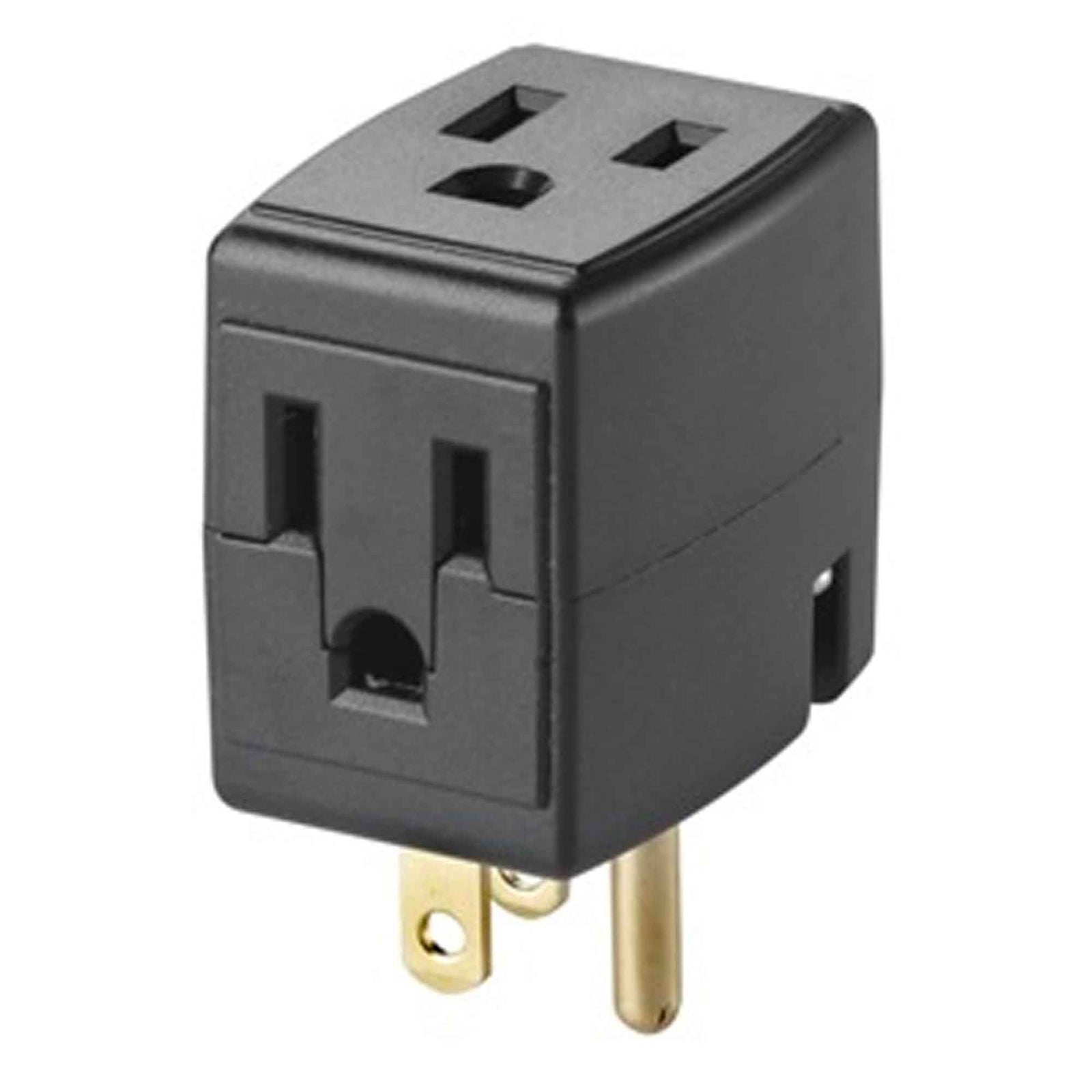 Prise cube d’adaptation à trois fils, noir
