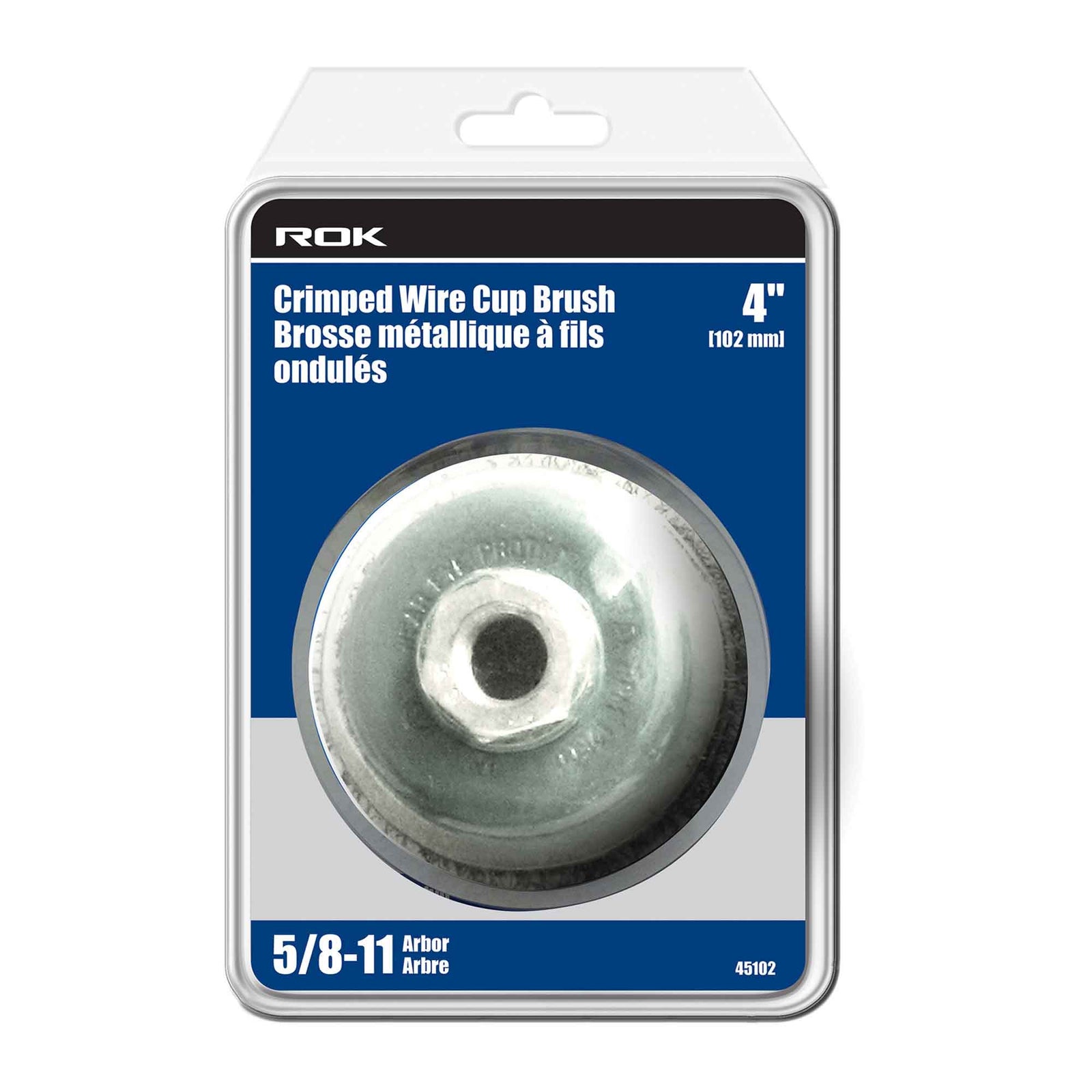 Brosse coupelle métallique à fils ondulés, 4''