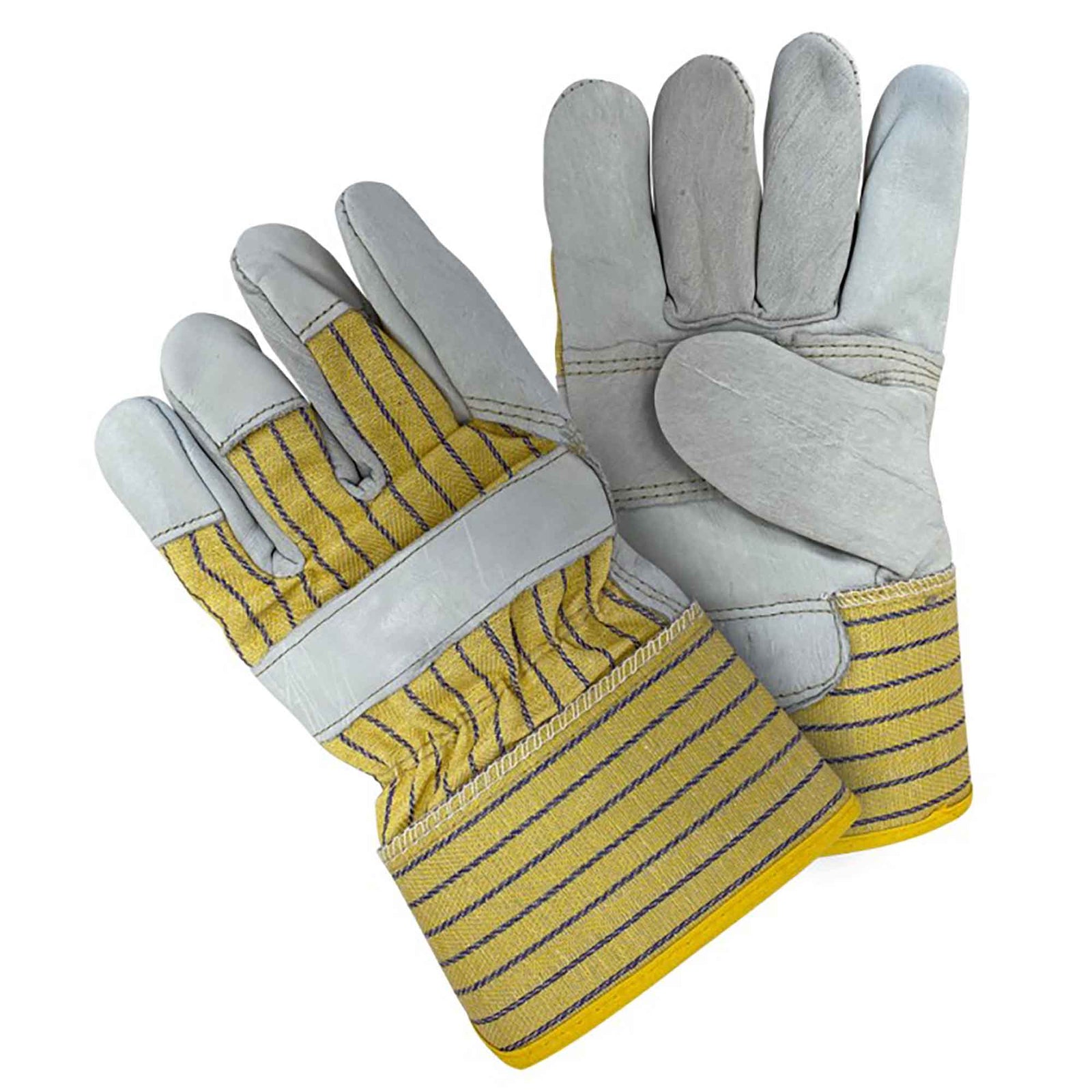 Gants de monteur en cuir de vache avec paumes renforcées, taille unique