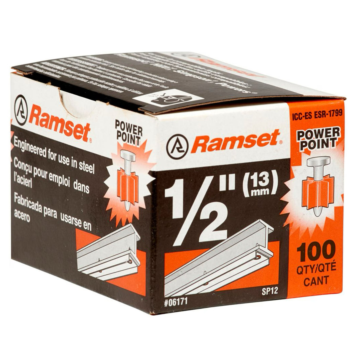 Goujon d'ancrage Power Point pour l'acier, 1/2" (100 unités)