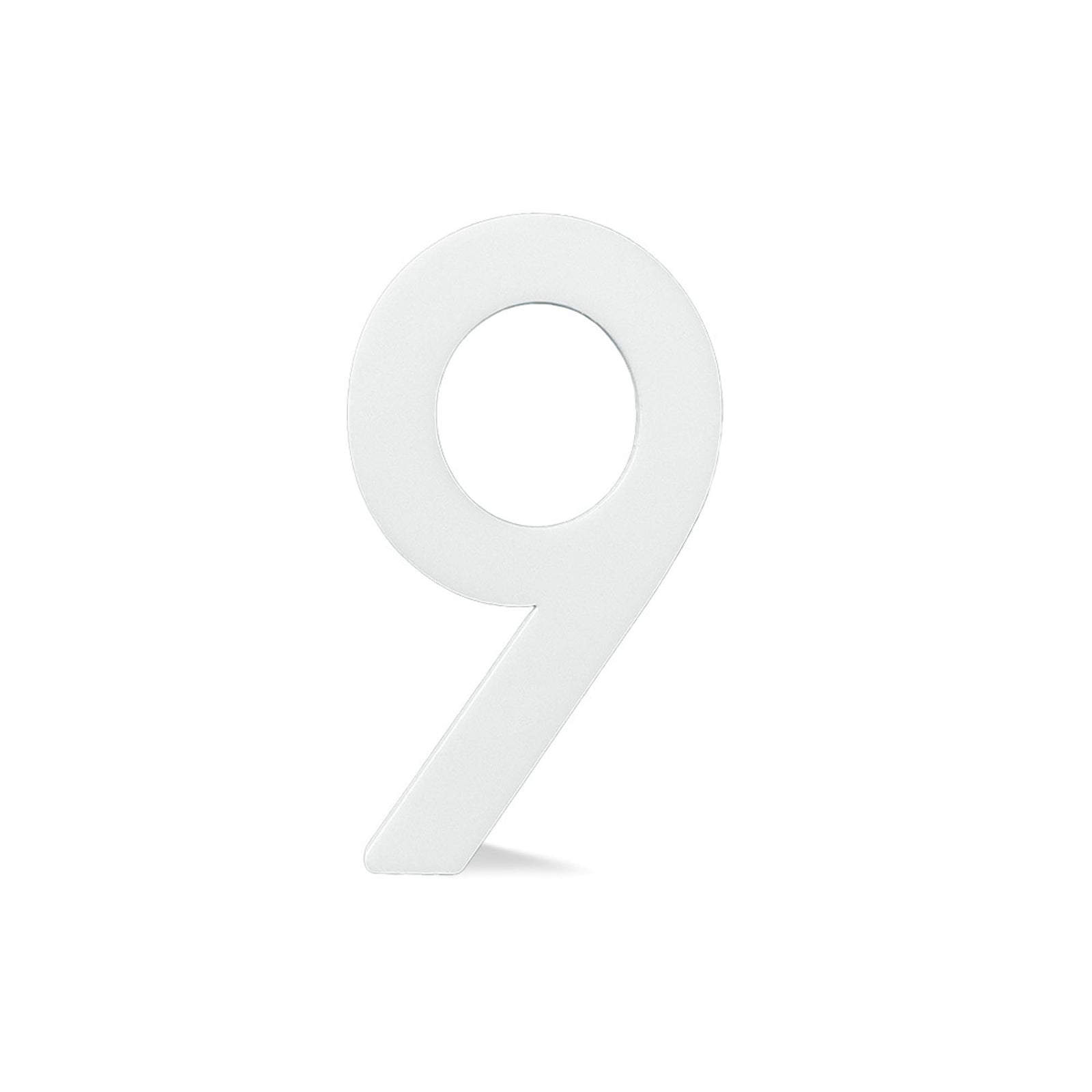 Chiffre autocollant de 4’’en plexiglas, #9 (blanc)