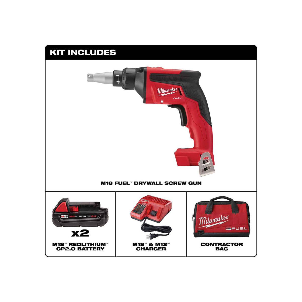 Kit de pistolet à vis compact pour cloisons sèches M18 Fuel