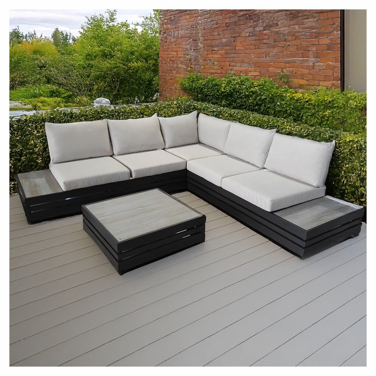 Ensemble patio sectionnel en aluminium Antigua, 4 morceaux