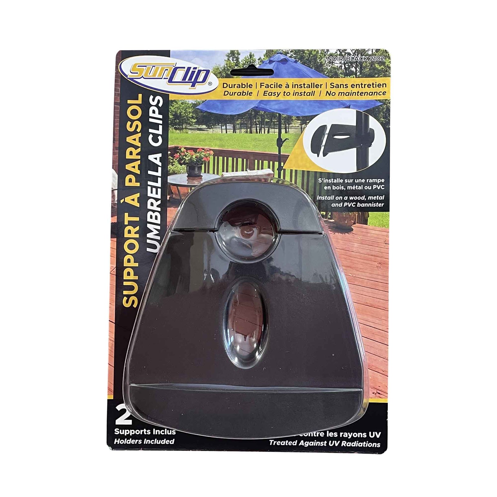 Supports à parasol, noir