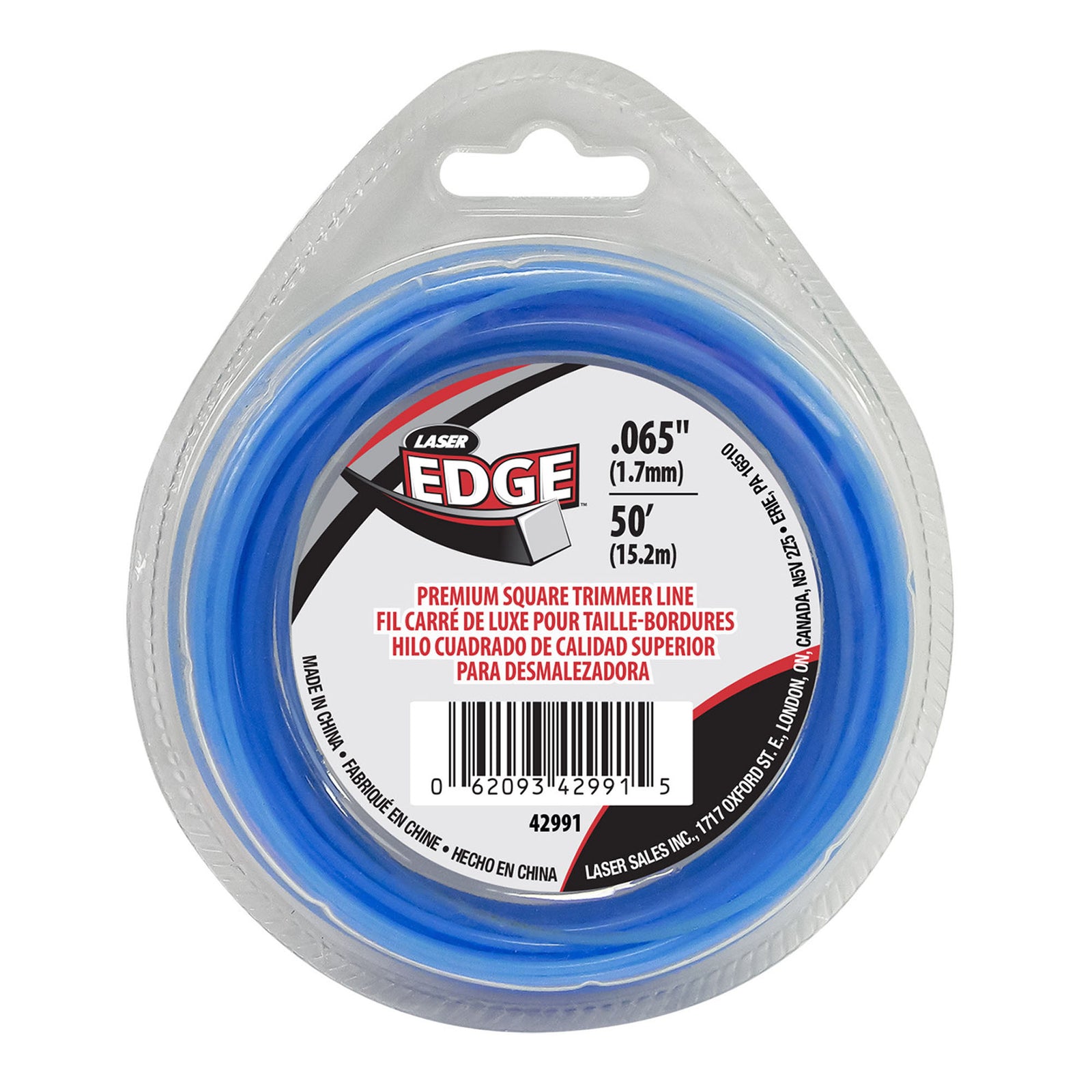 Fil carré pour coupe-bordure, 0,065'' x 50' (bleu)