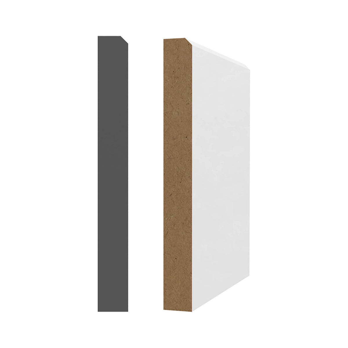 Plinthe en MDF, apprêt blanc 1/2&#39;&#39;x4-1/2&#39;&#39;x8&#39;  