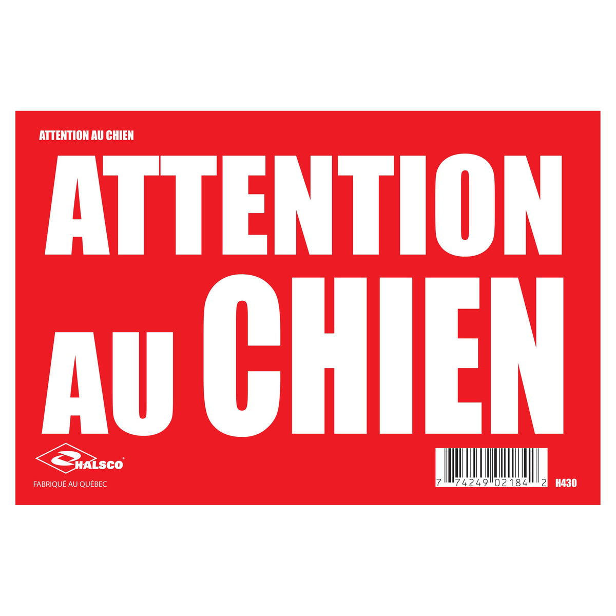 Affiche "Attention au chien", 8" x 12"