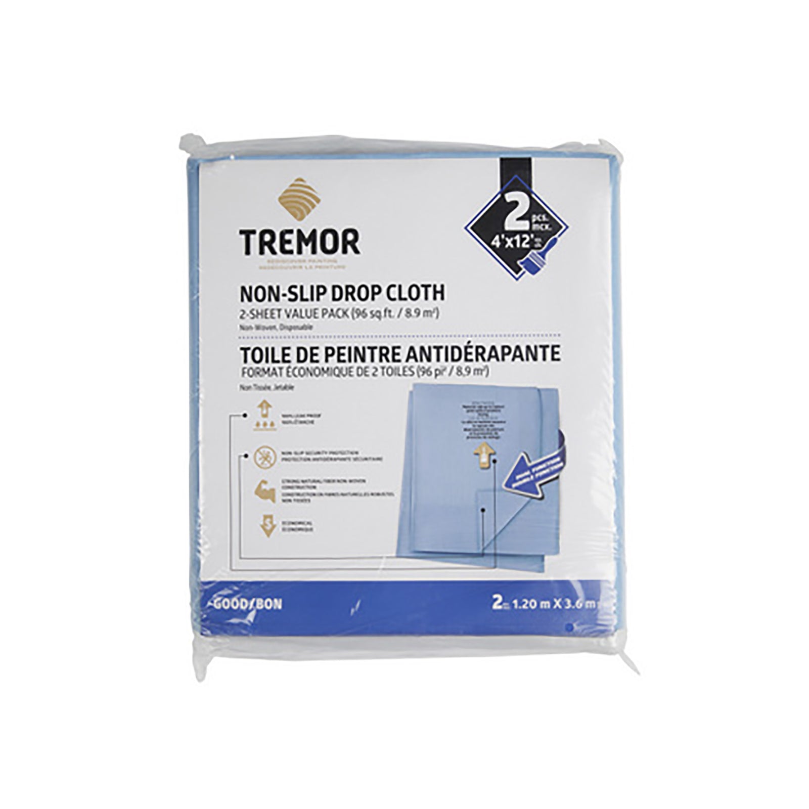 Ensemble de 2 toiles de peintre, 4' x 12'