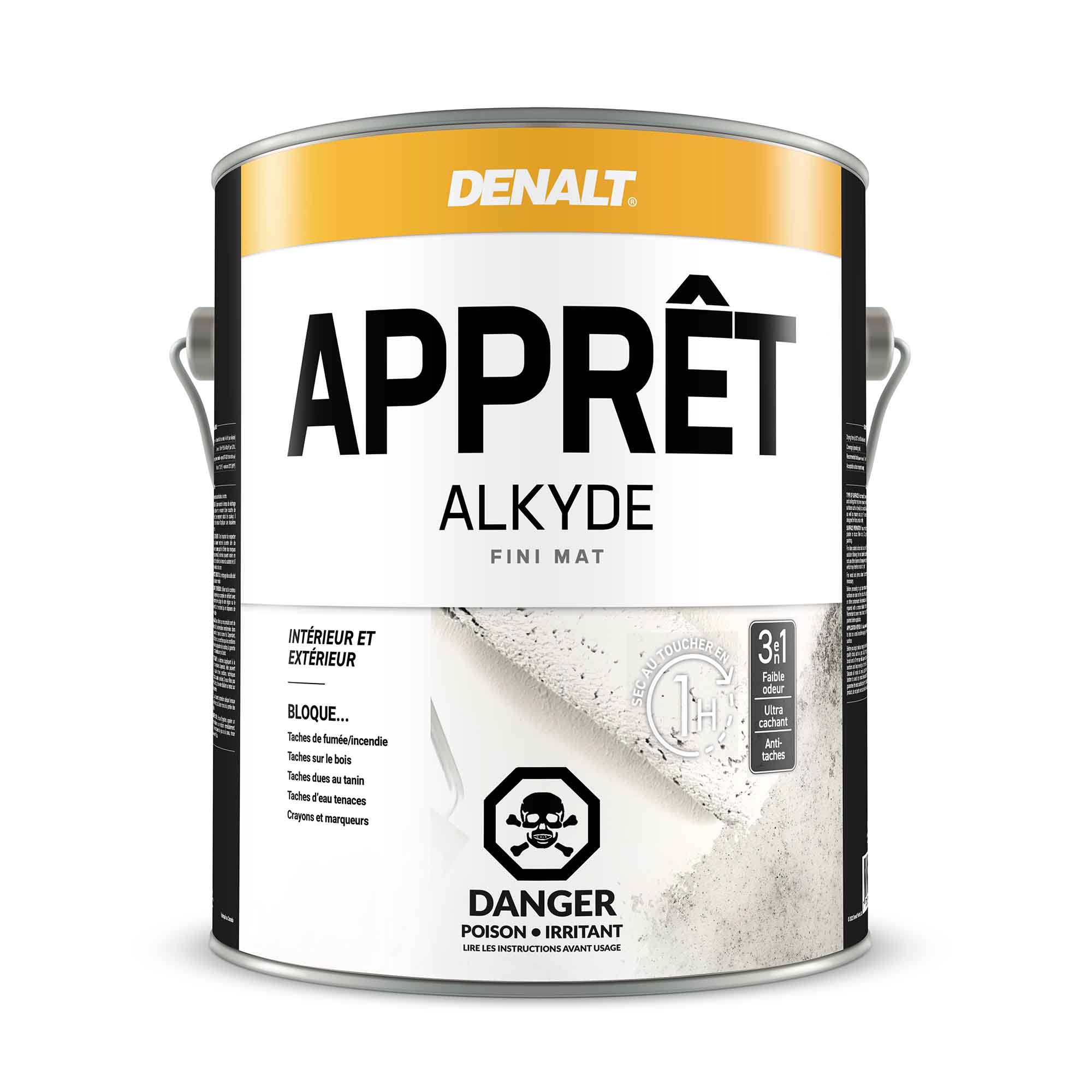 Apprêt anti-taches Alkyde blanc mat, 3,7 L