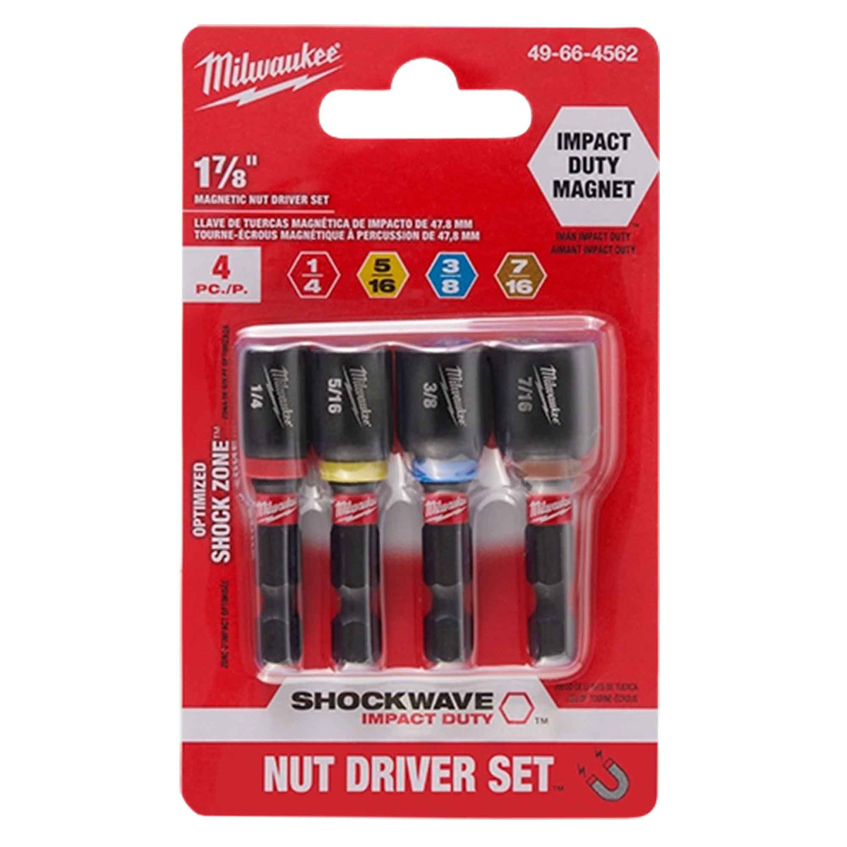 Ensemble de tourne-écrous aimantés pour visseuse à chocs de 1-7/8", 4 pièces 