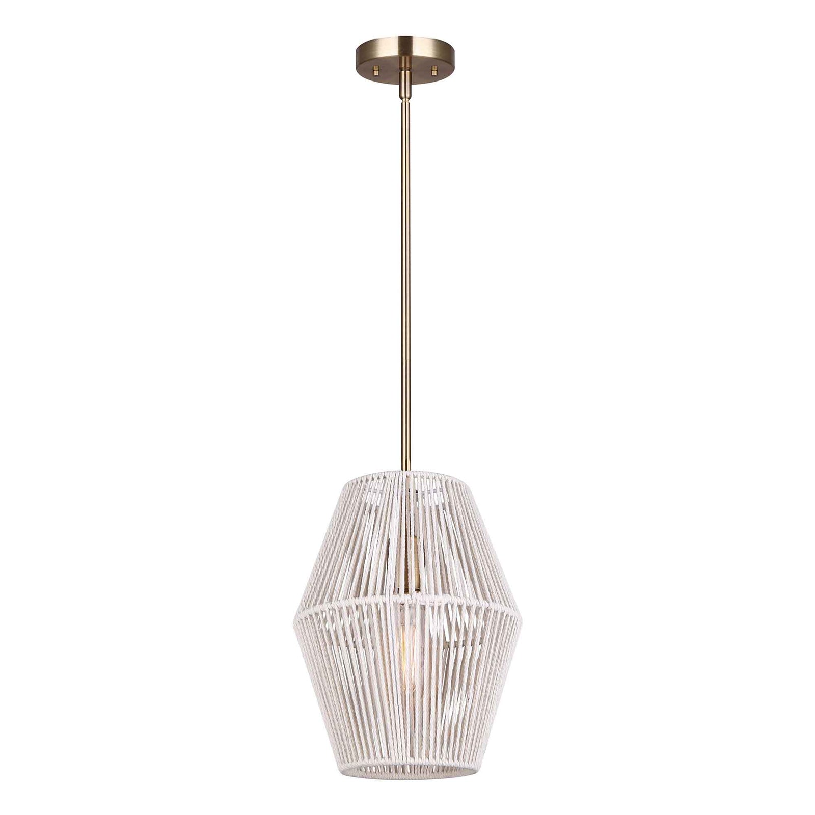 Luminaire suspendu Willow à 1 lumière, or et blanc