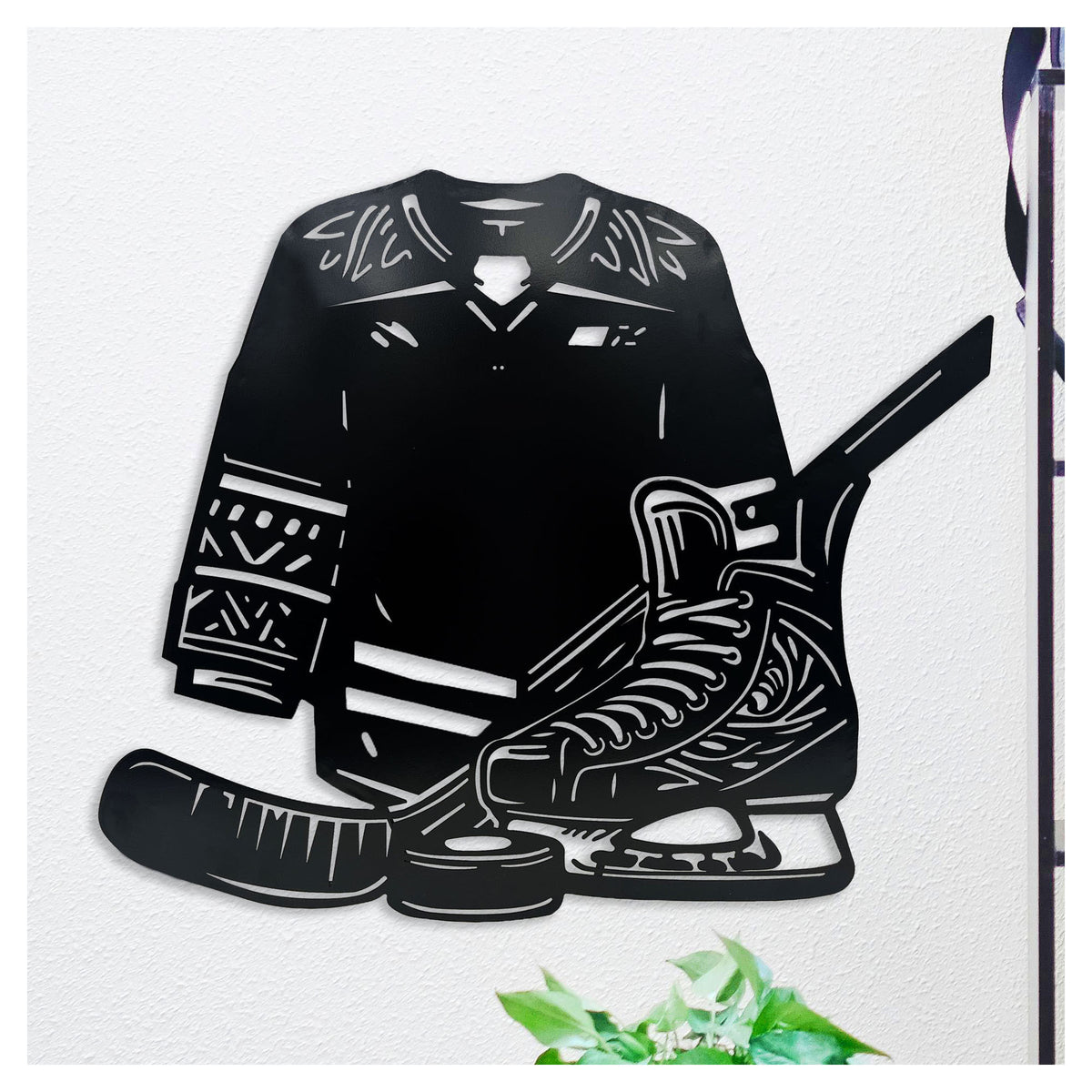 Décoration murale en métal d’équipement de hockey, 22-1/2'' x 20-1/4"