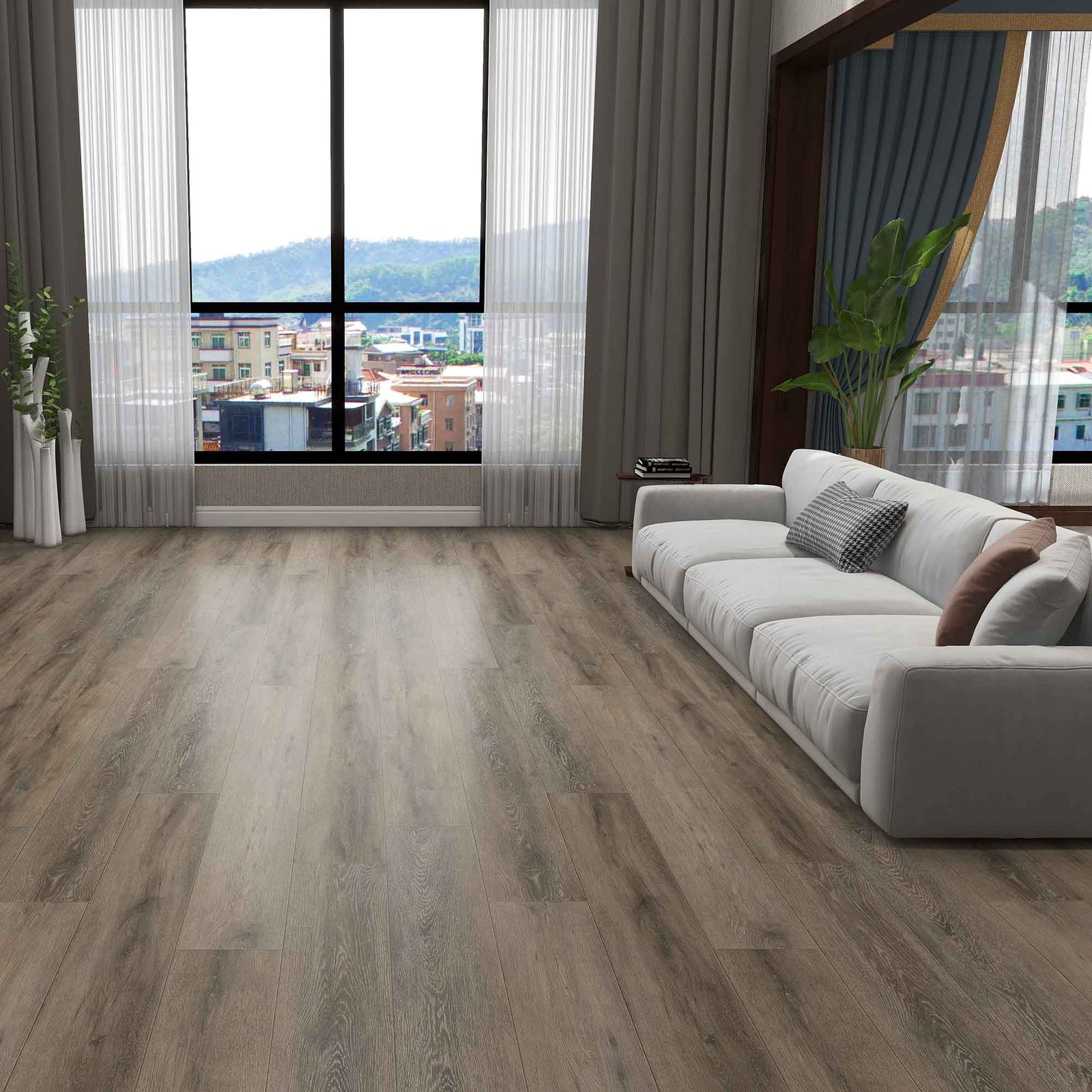 Plancher de de vinyle SPC chêne Hampton de 5,5 mm, 6" x 48" (27,57 pi2)