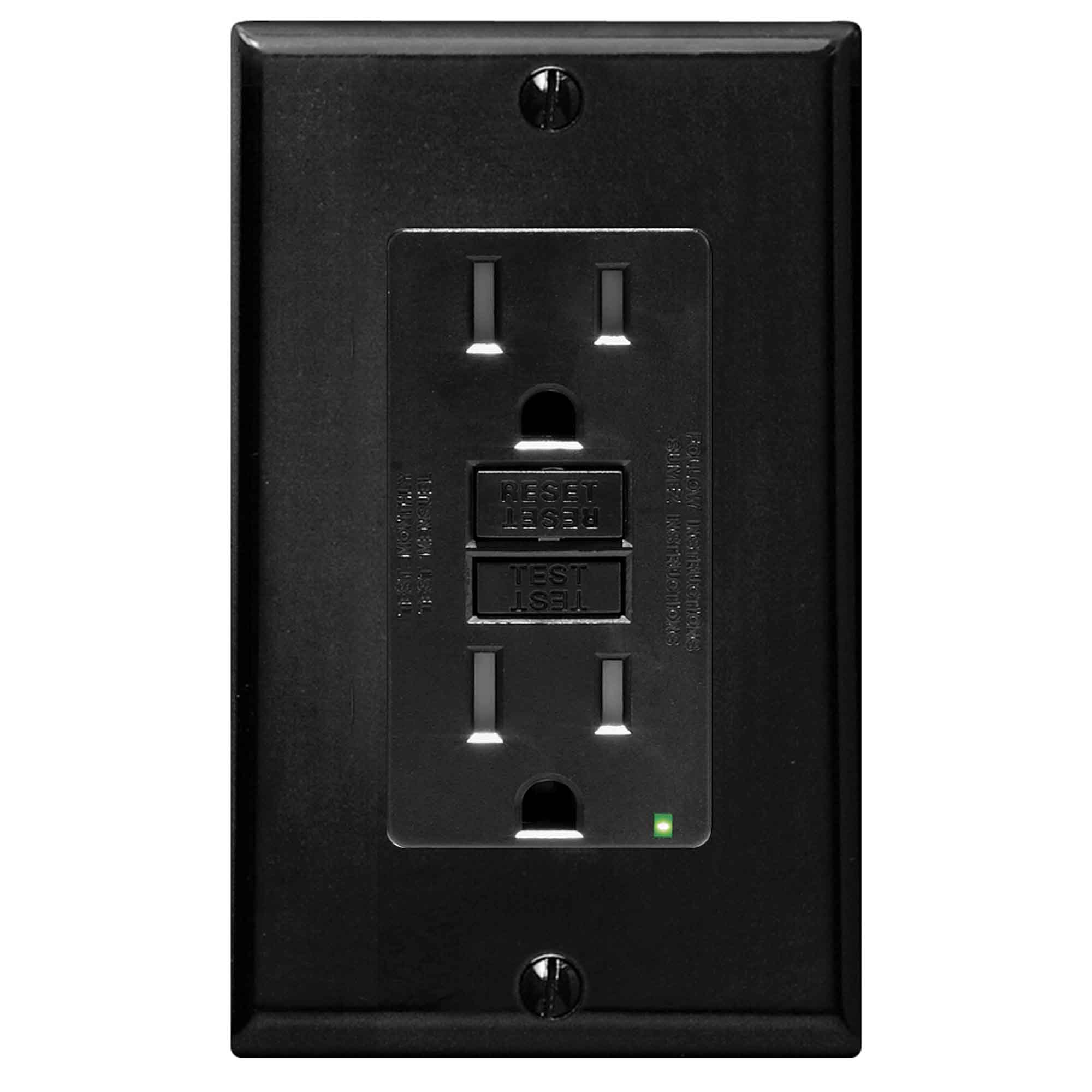 Prise Decora  DDFT de 15 A / 125 V, noir