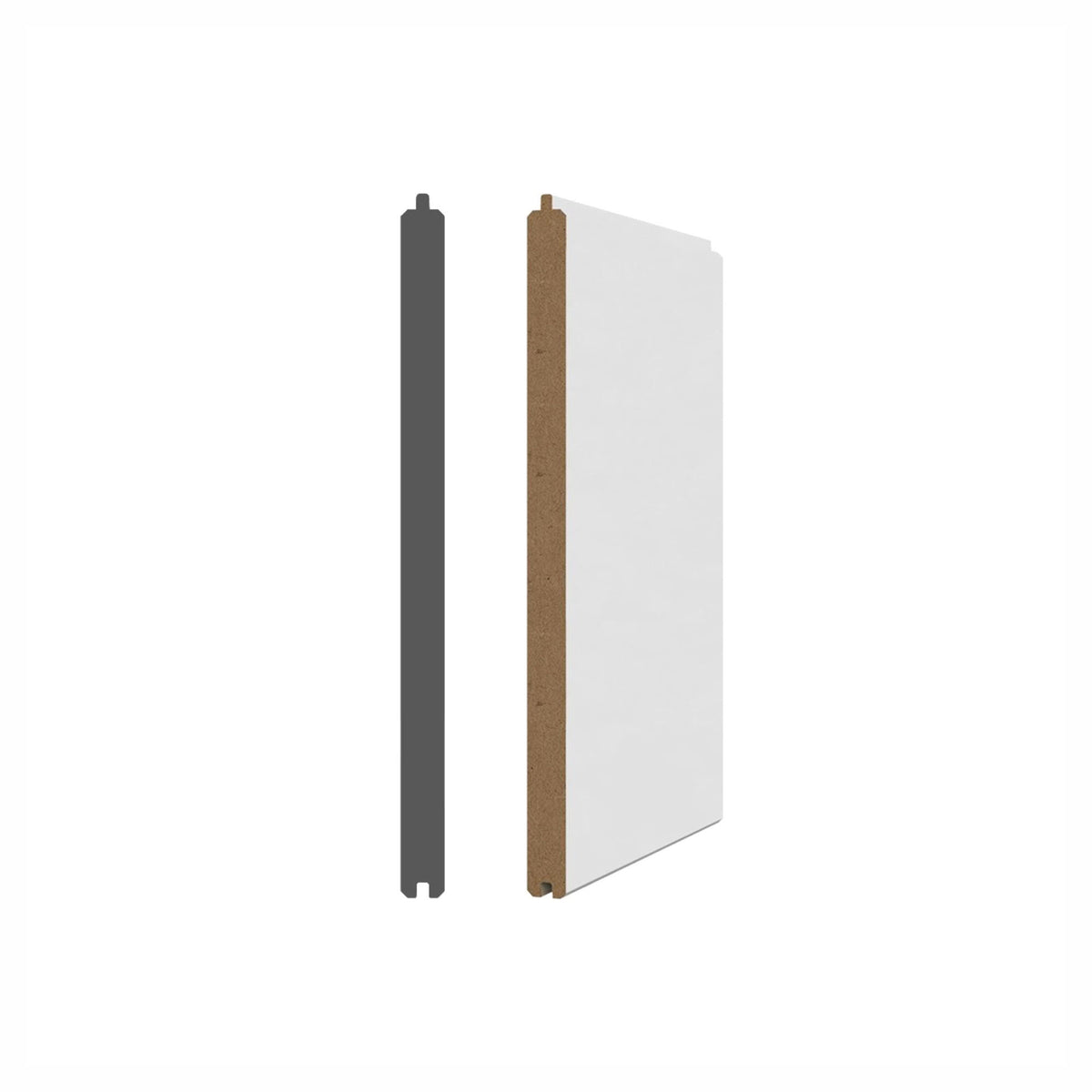 Lambris Classic VJ-M en MDF avec apprêt blanc, 3/8" x 6-3/16" x 12' (4 unités)