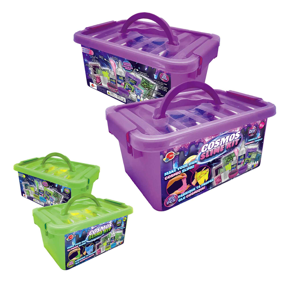 Kit de fabrication de glu visqueuse Slime Cosmos, 25 pièces (choix entre 2 couleurs)