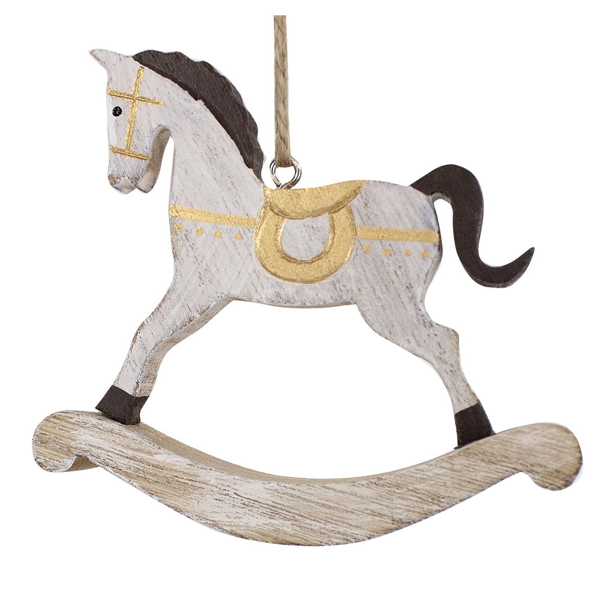 Décoration de cheval à bascule en bois à suspendre, 4''