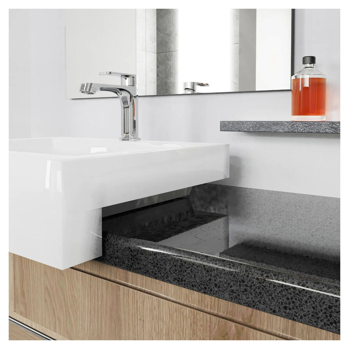 Robinet monotrou Fusio pour lavabo, chrome poli