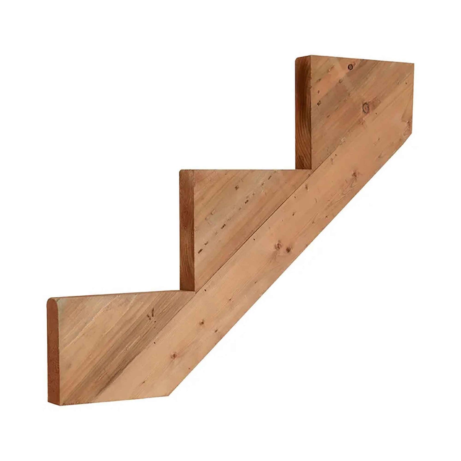 Limon d’escalier en bois traité brun, 3 marches (2'' x 12'')
