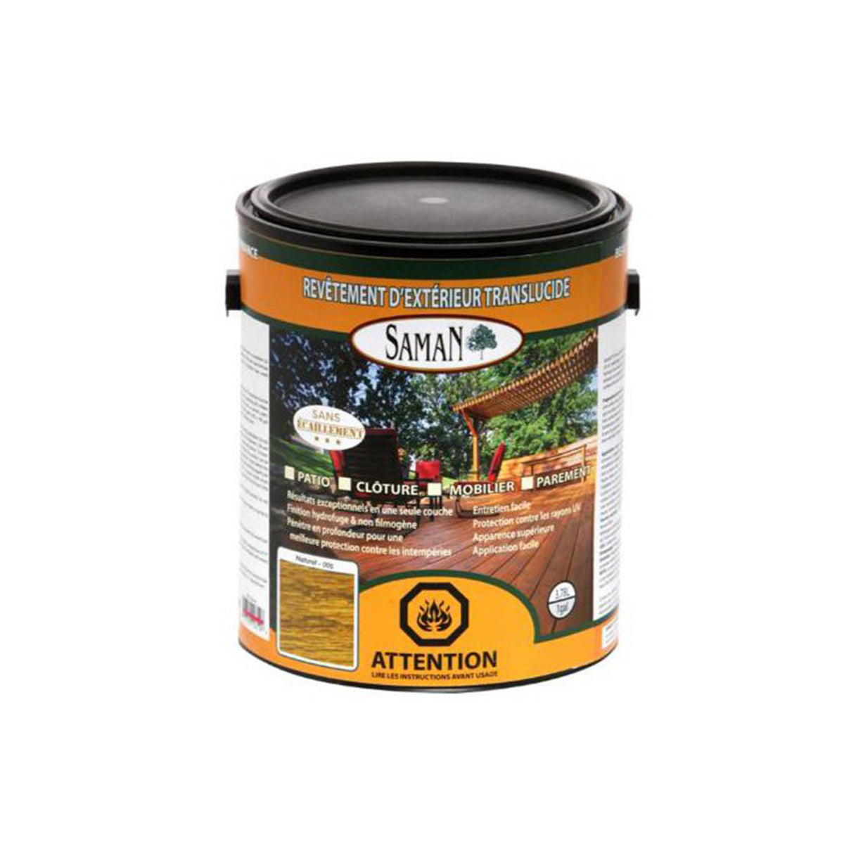 Revêtement extérieur translucide noyer, 3,78 L