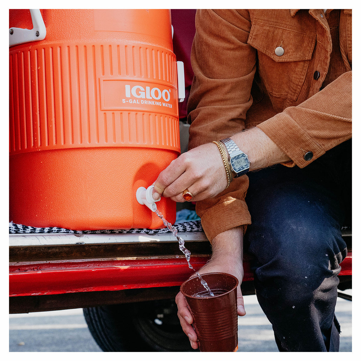Glacière à boisson orange, 5 gallons
